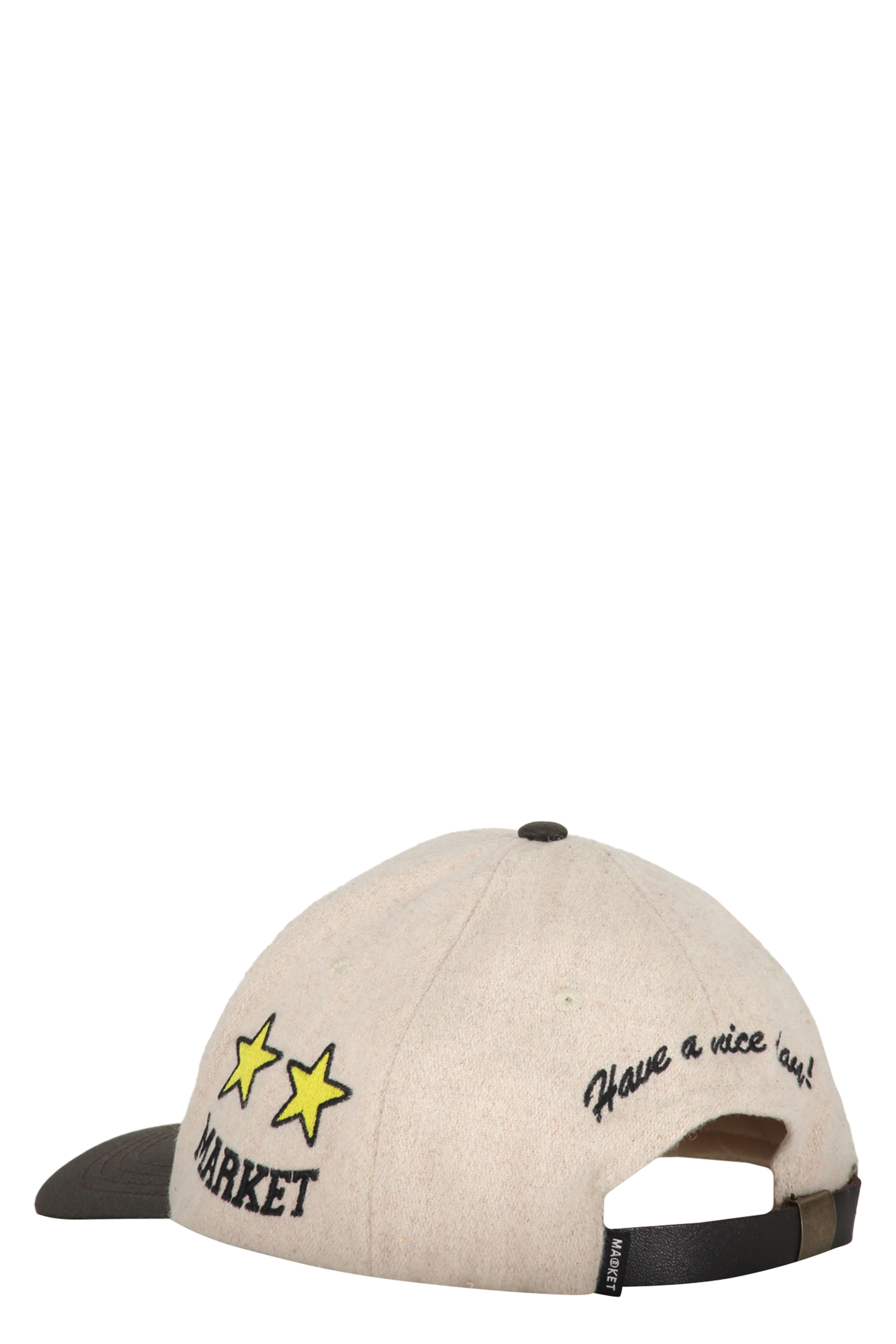 Market Embroidered Patch Baseball Cap In Beige