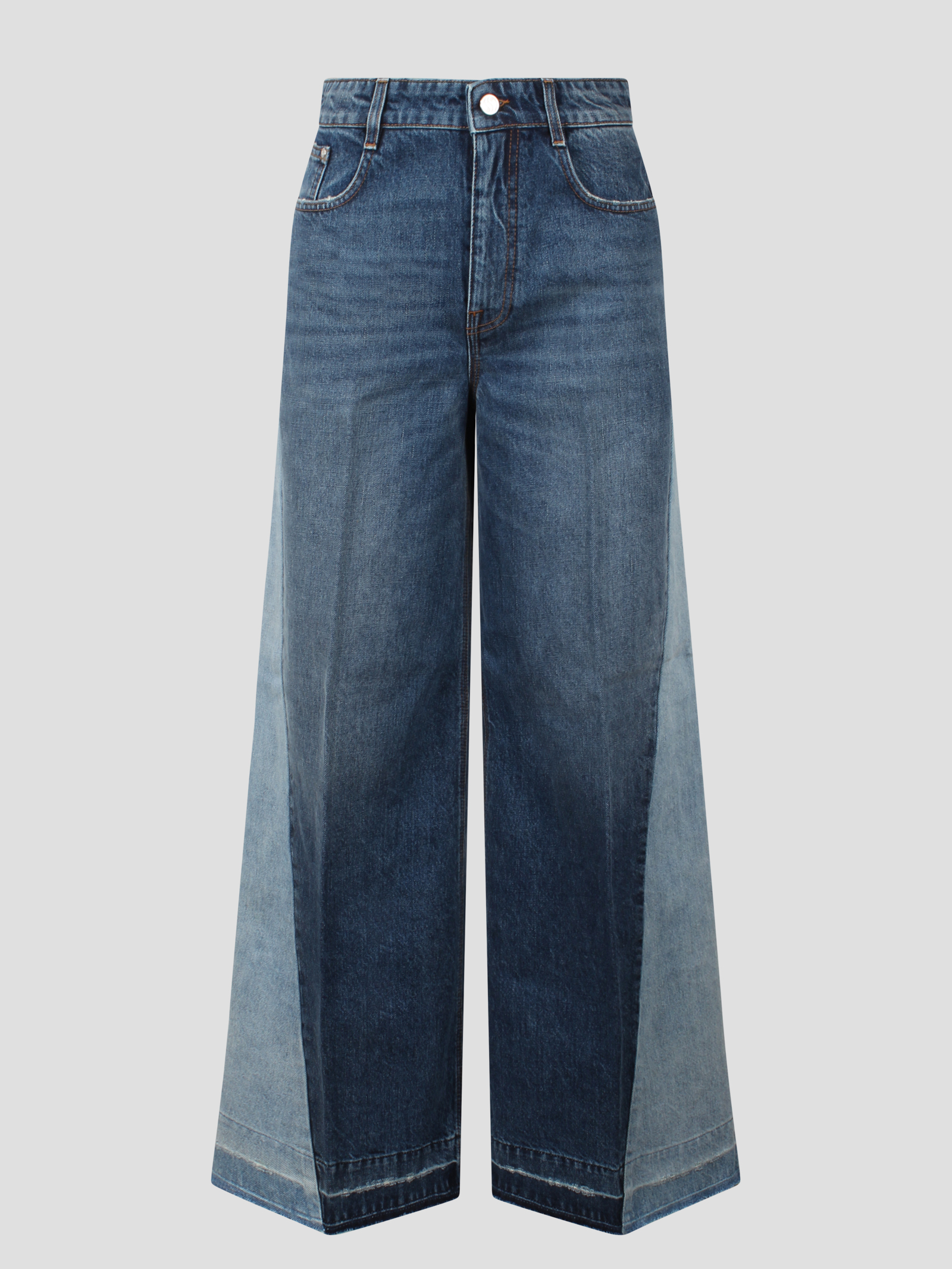 Two- Tone Wide Leg Jeans