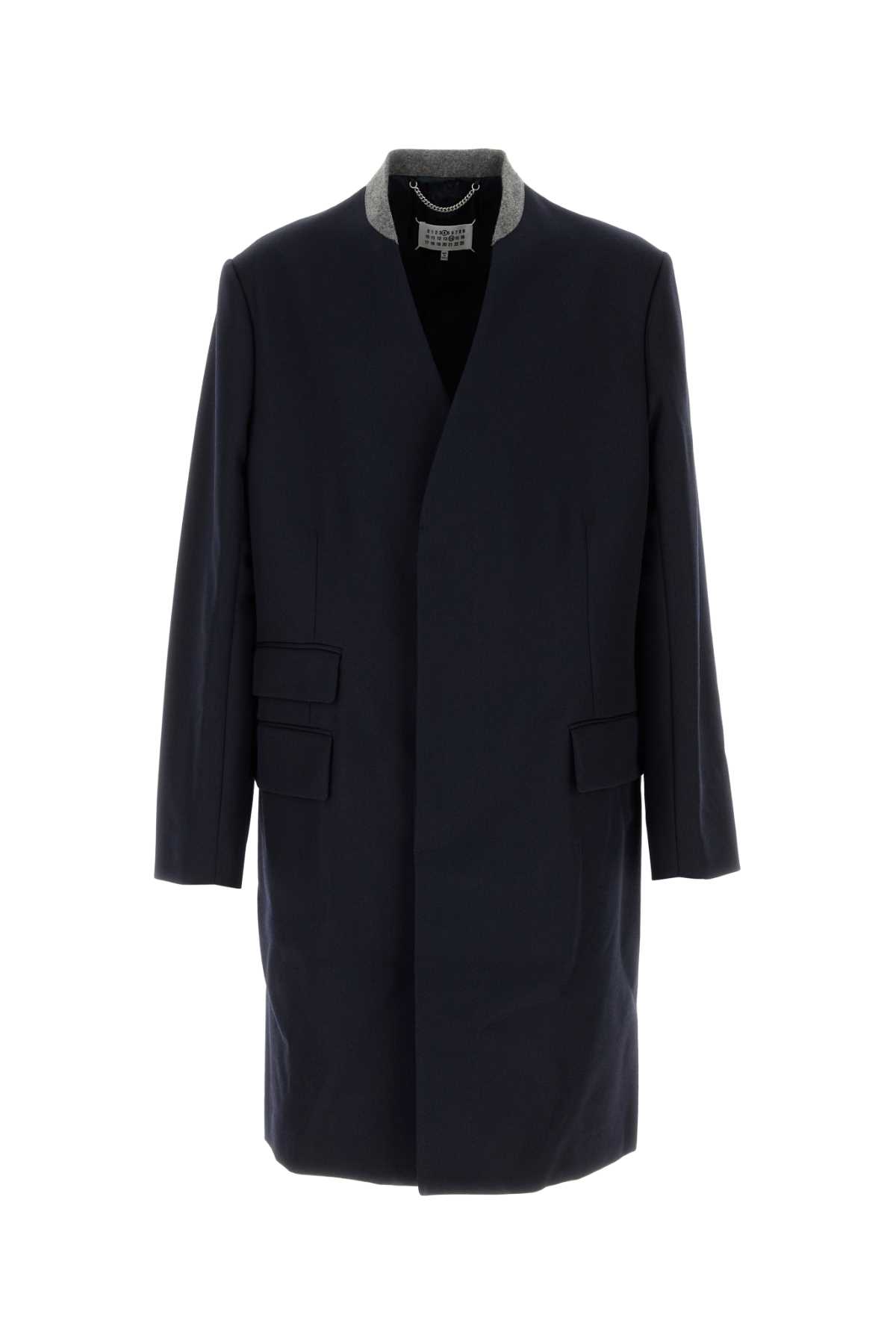 Maison Margiela Midnight Blue Wool Coat In 524