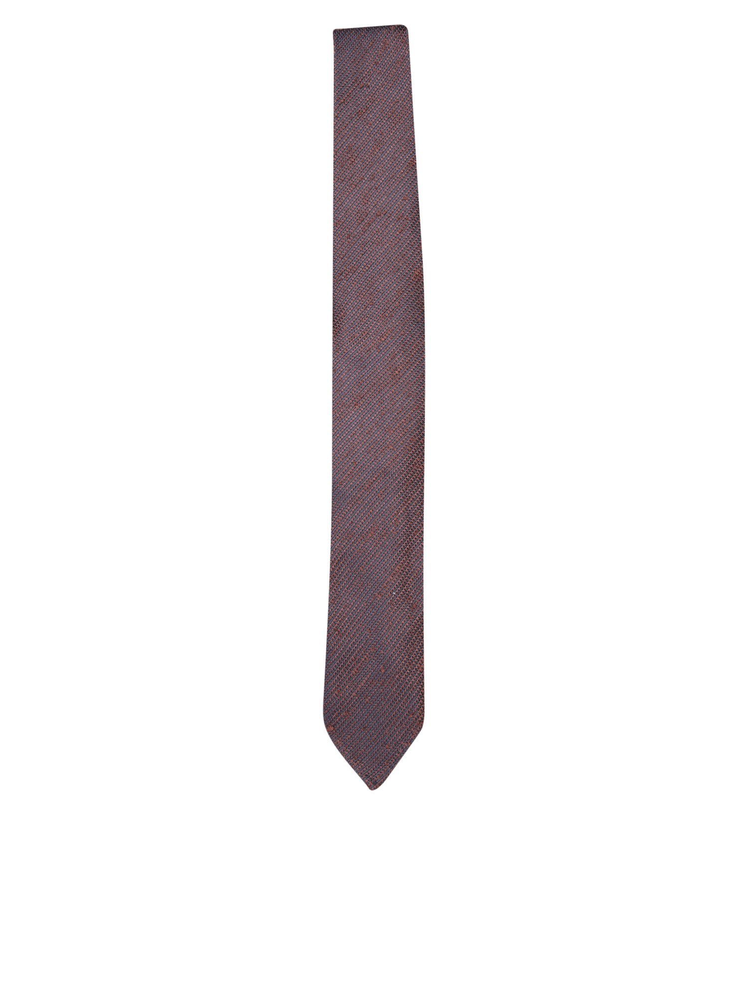 Micro Pattern Silk Tie In Brown/blue