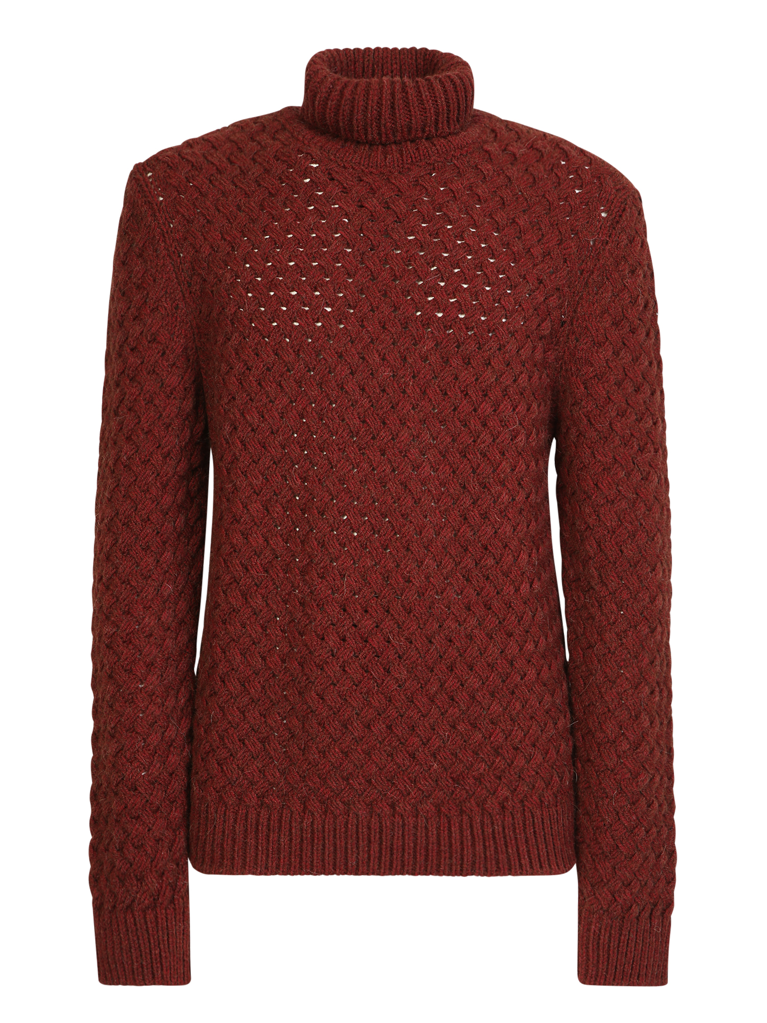 Woven Knit Pullover Bordeaux