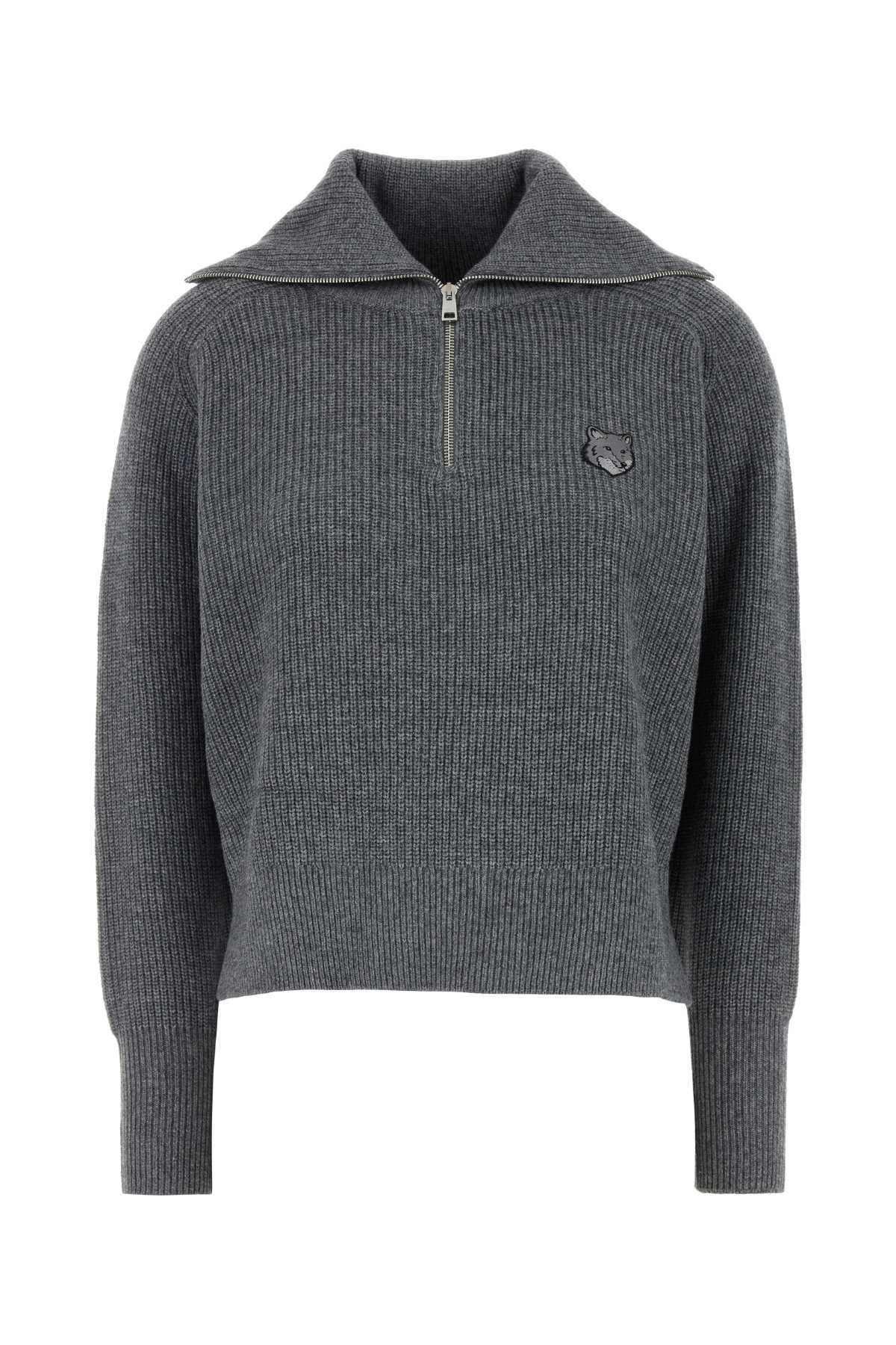 Maison Kitsuné Dark Grey Wool Blend Sweater