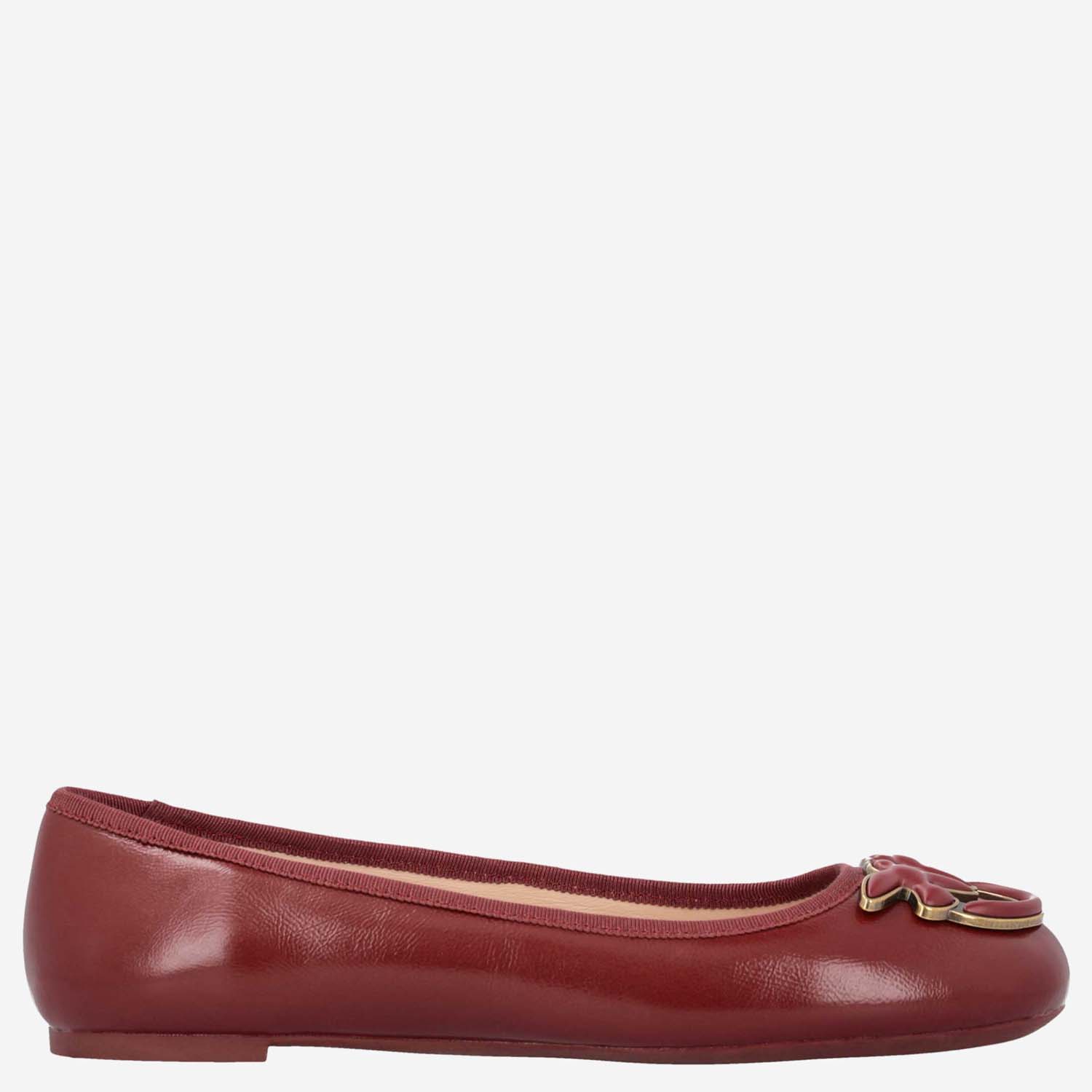 Leather Ballet Flats With Logo