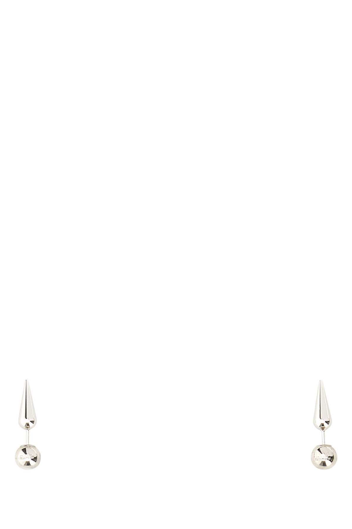 Jil Sander Cone-shaped Polished Metal Stud Earrings In Silver