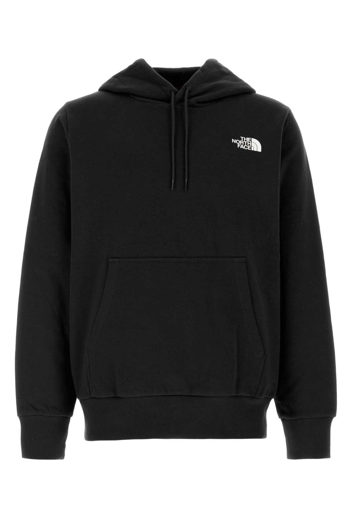 Black Cotton Blend Simple Dome Sweatshirt