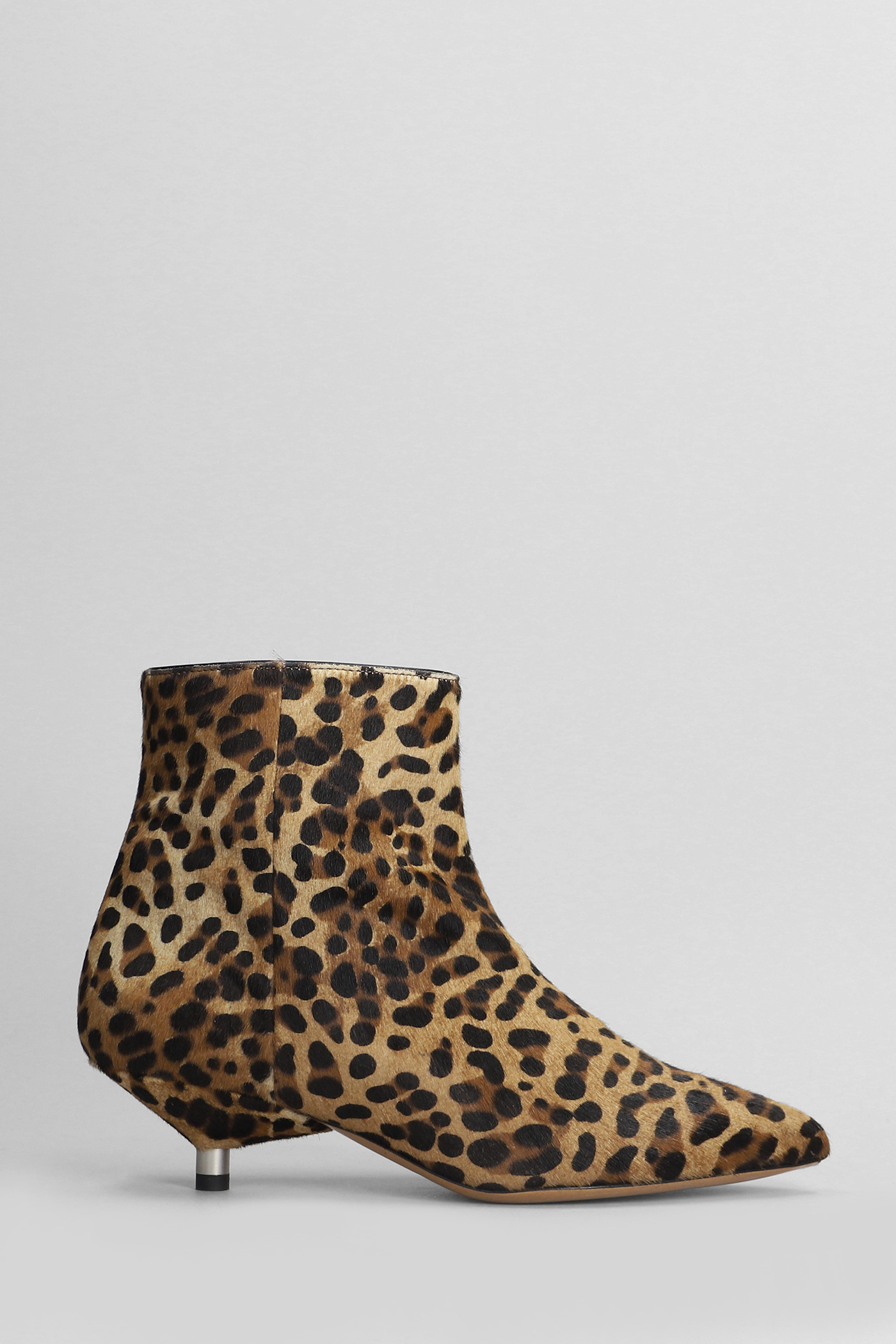 Eana Low Heels Ankle Boots In Animalier Pony Skin