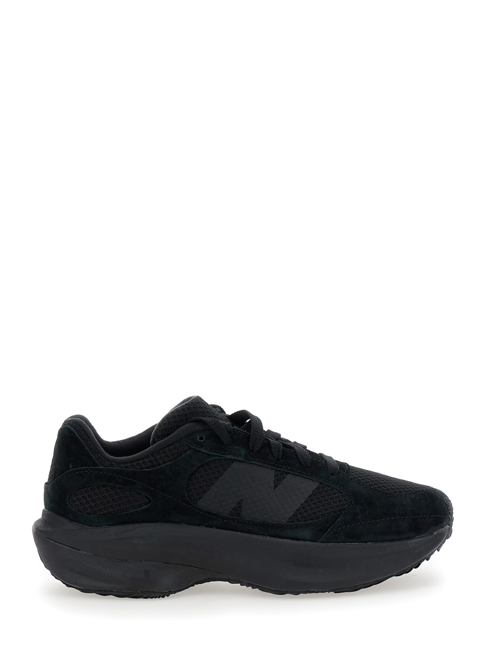 Black Low Top Sneakers With Logo Detail In Suede And Tech Fabric Man