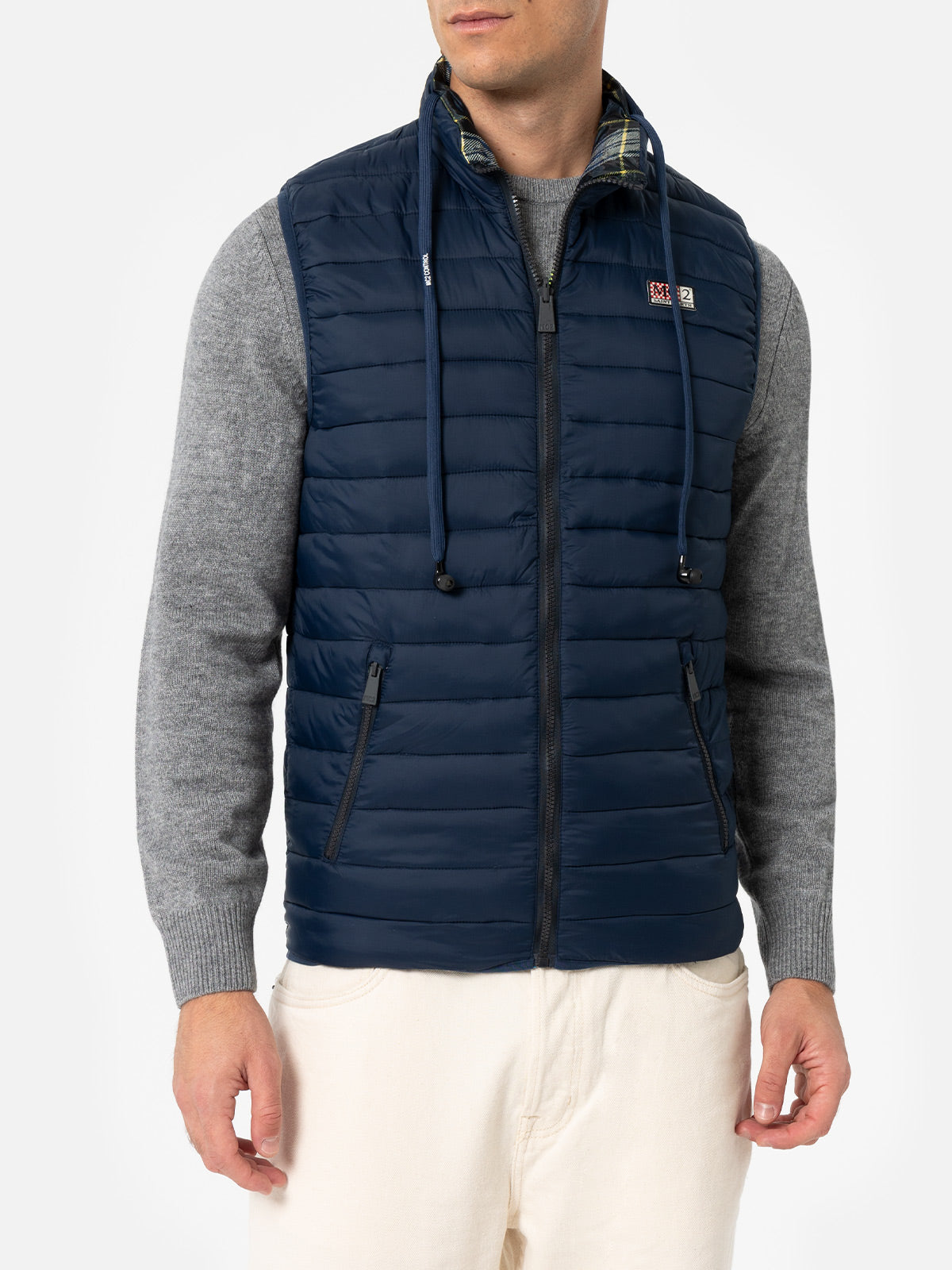 Man Navy Blue Padded Vest Aspen