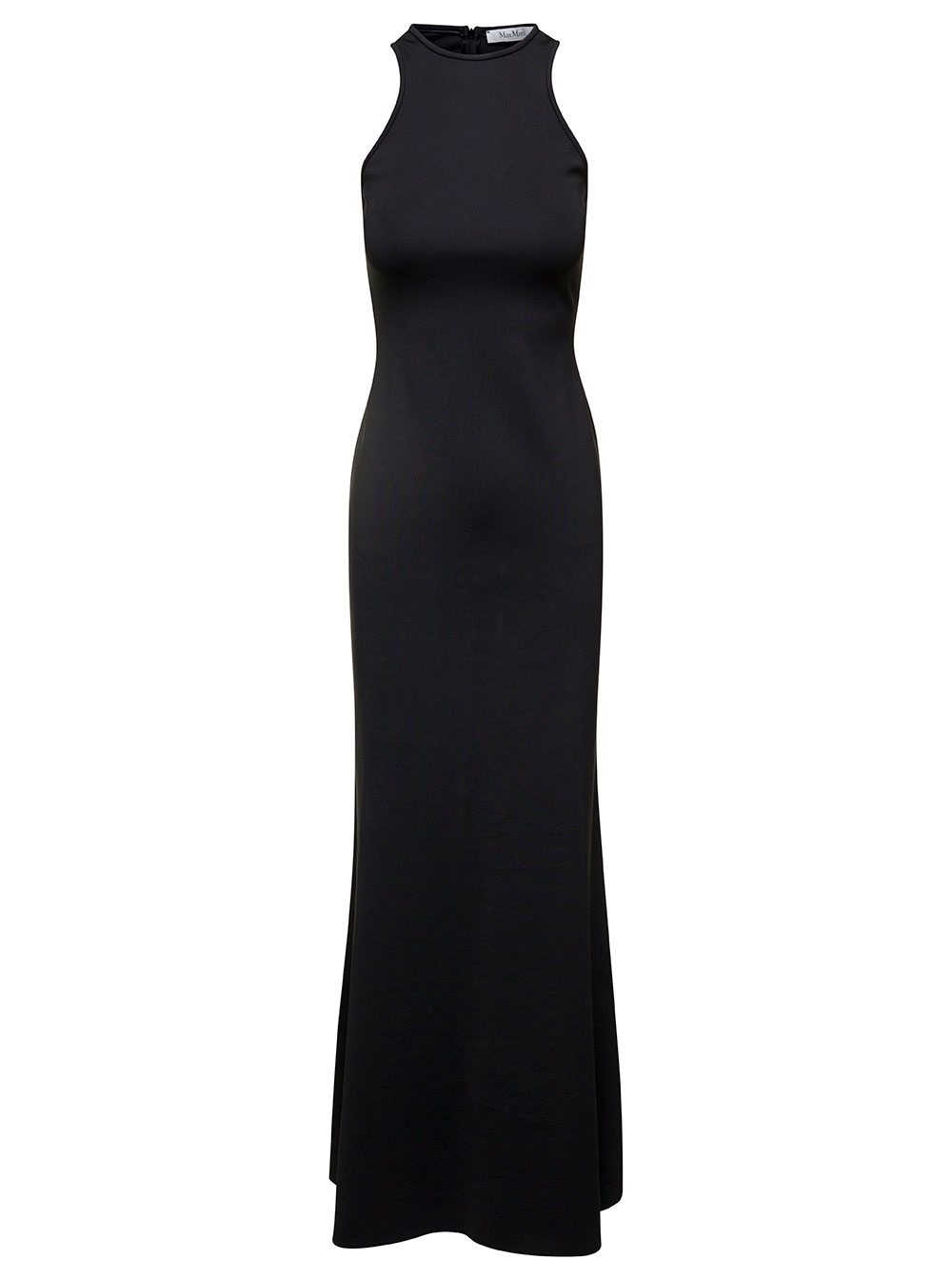 Black Navarra Sleeveless Maxi Dress In Cotton Blend Woman