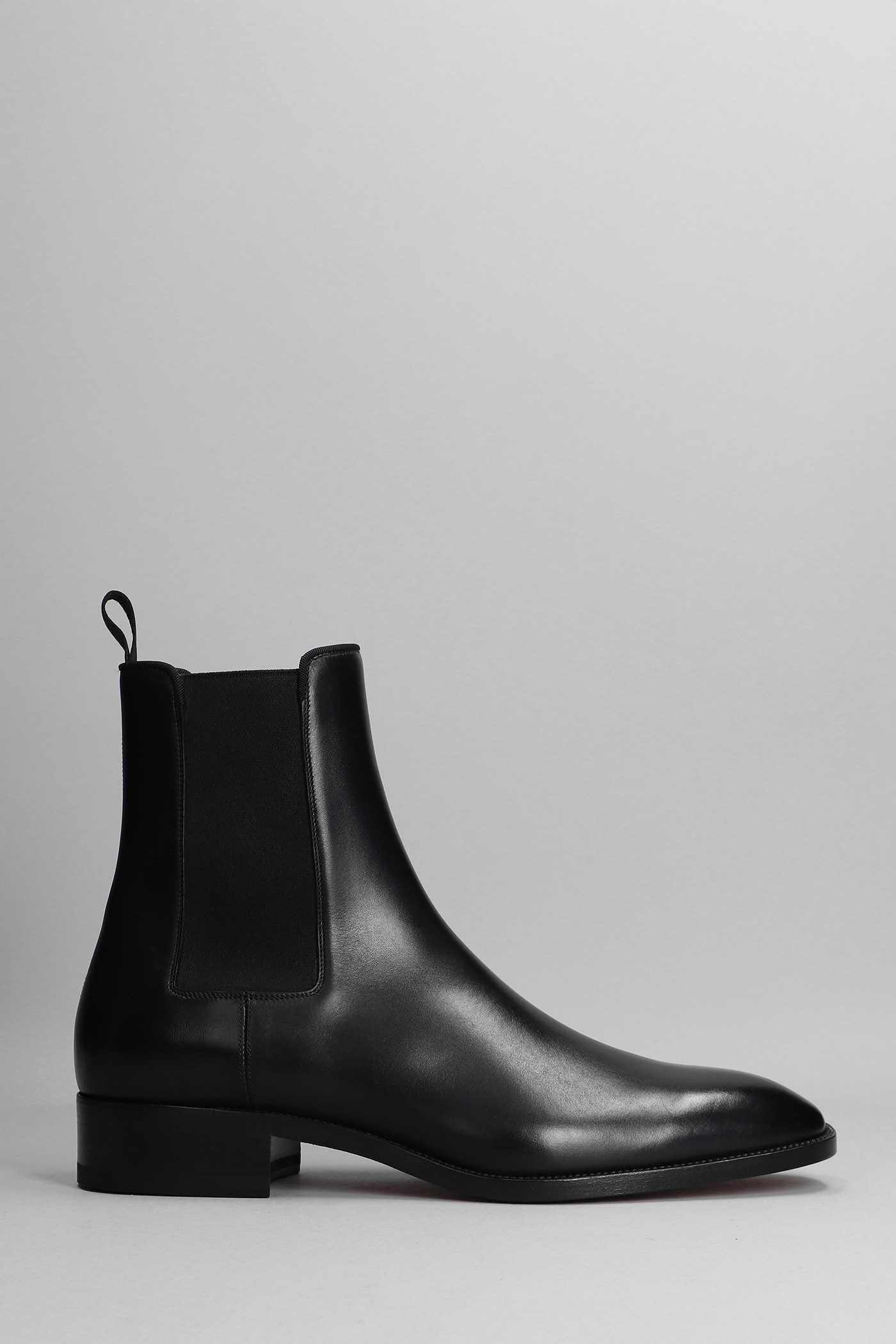 Samson Flat Ankle Boots In Black Leather