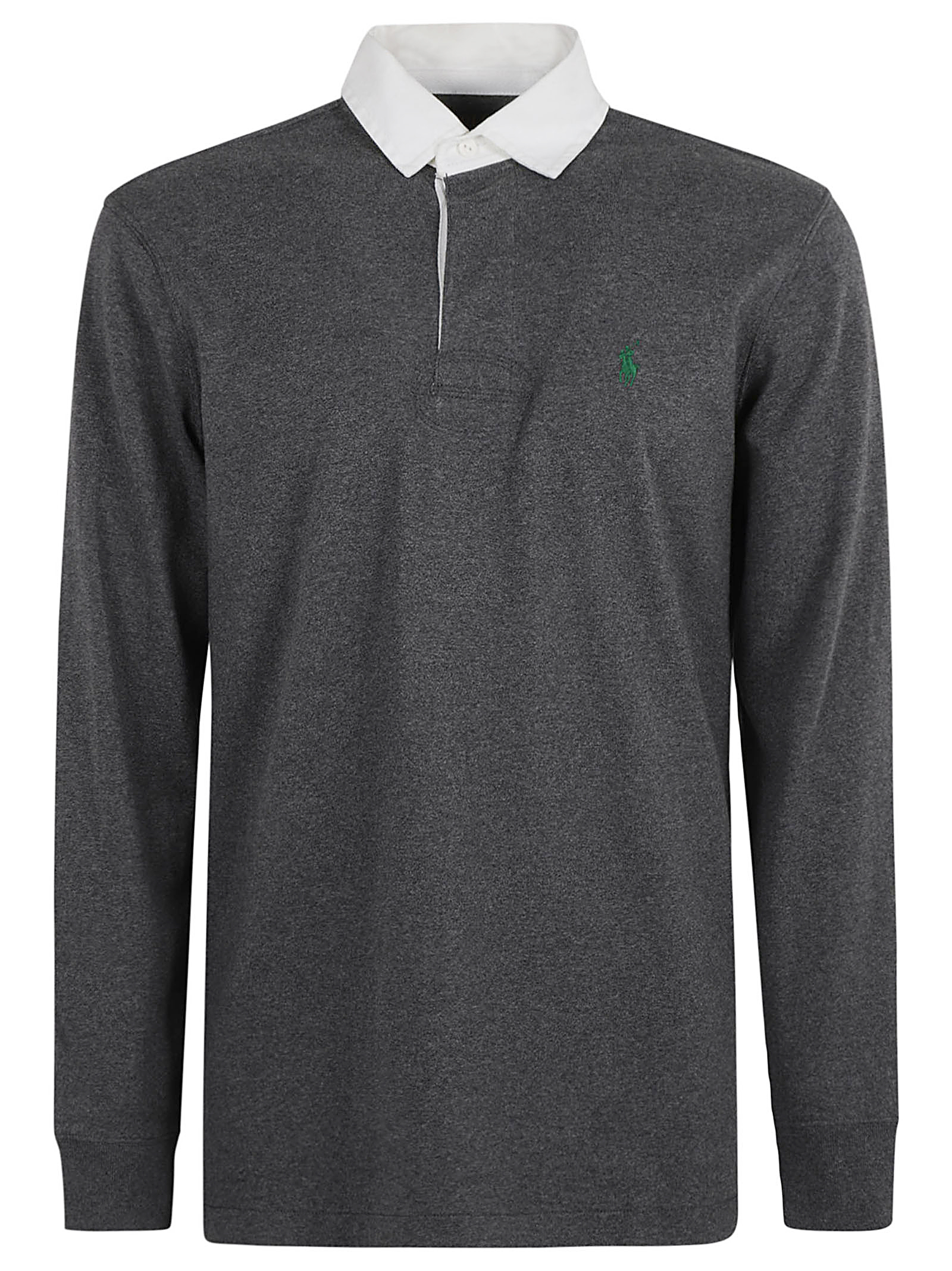 Logo Embroidered Long-sleeved Polo Shirt