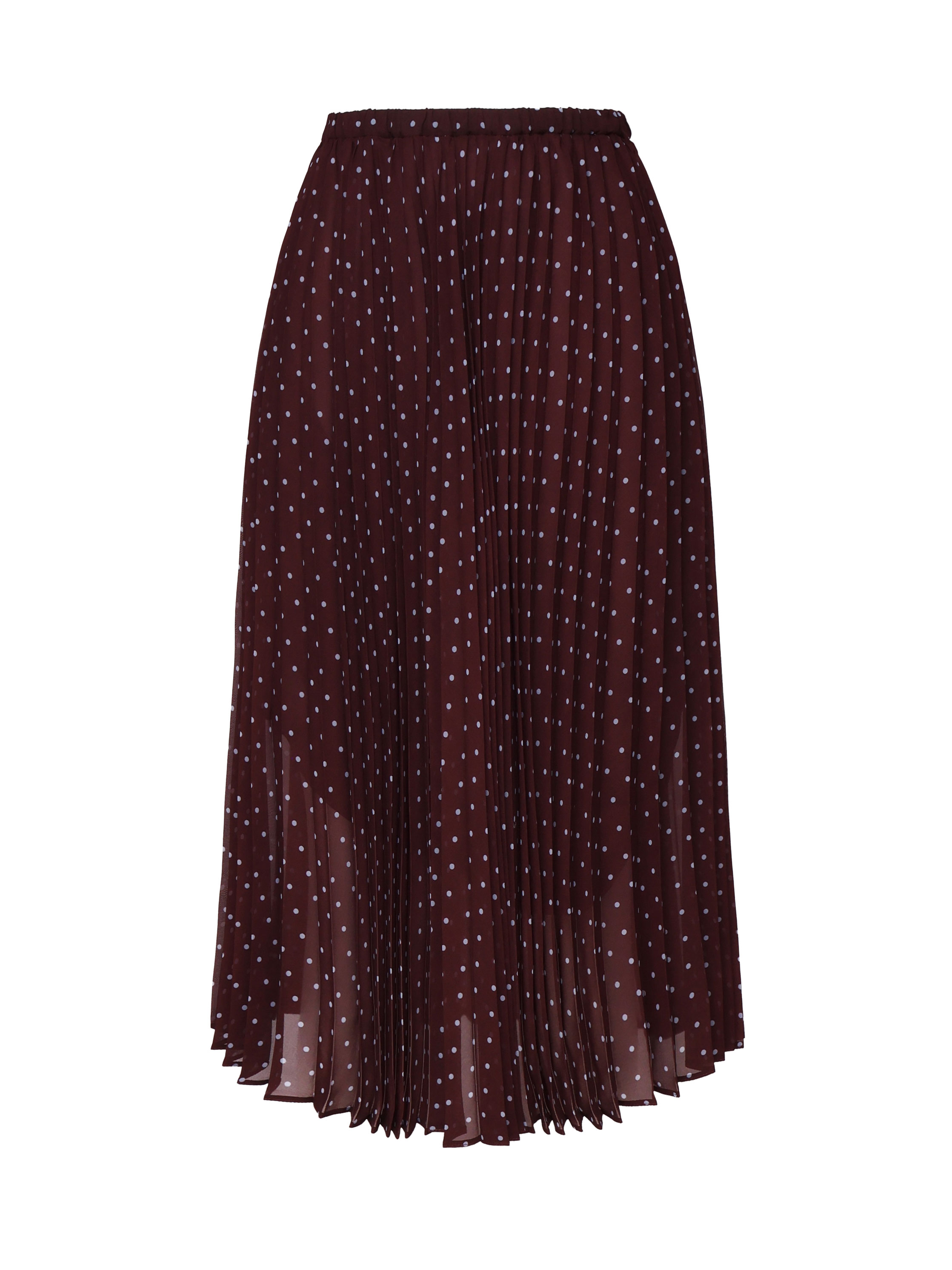 Polka Dot Pleated Chiffon Skirt