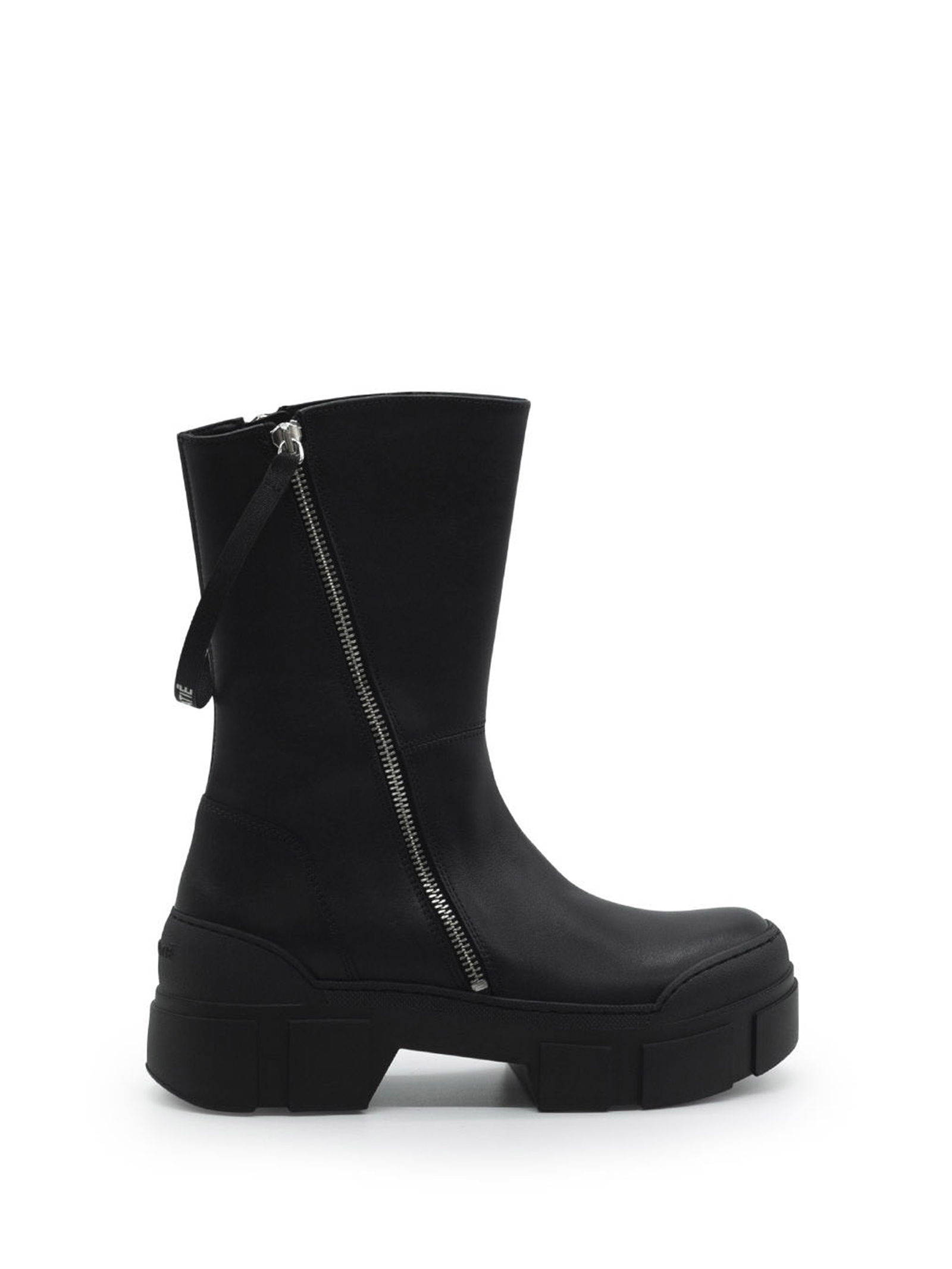 Vic Matié Black Leather Zip Ankle Boot