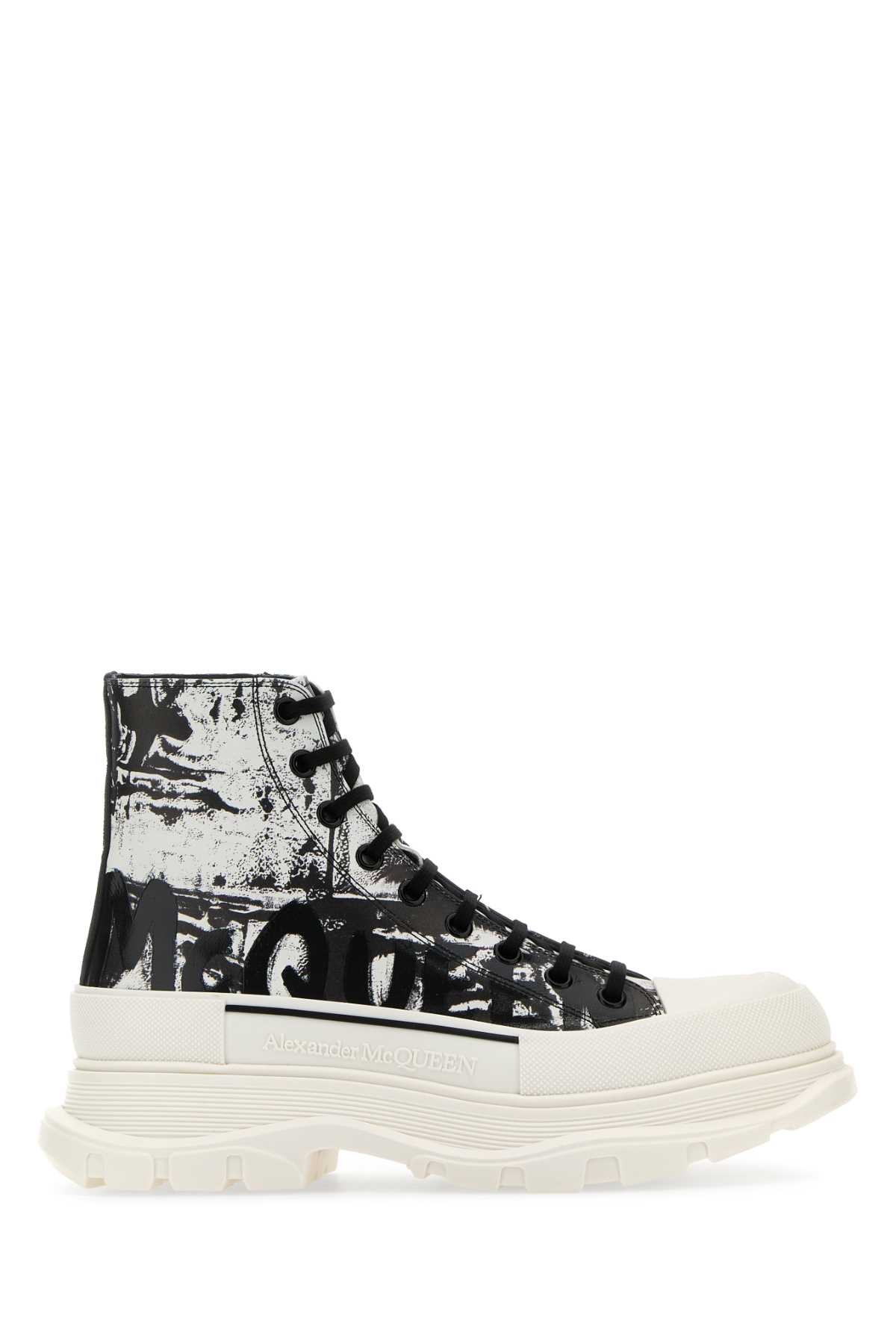 Printed Leather Tread Slick Sneakers