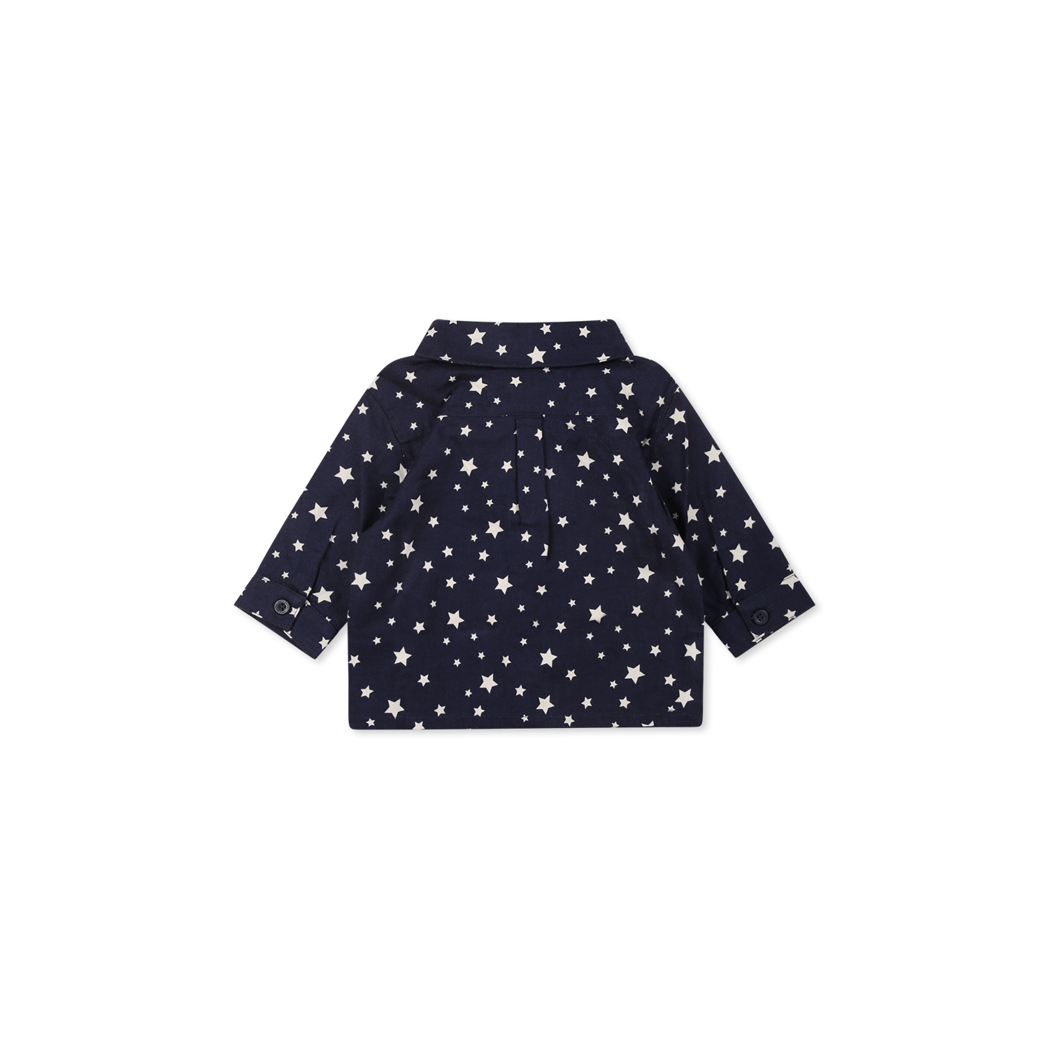 Petit Bateau Blue Shirt For Gìbaby Girl With Stars In Blue