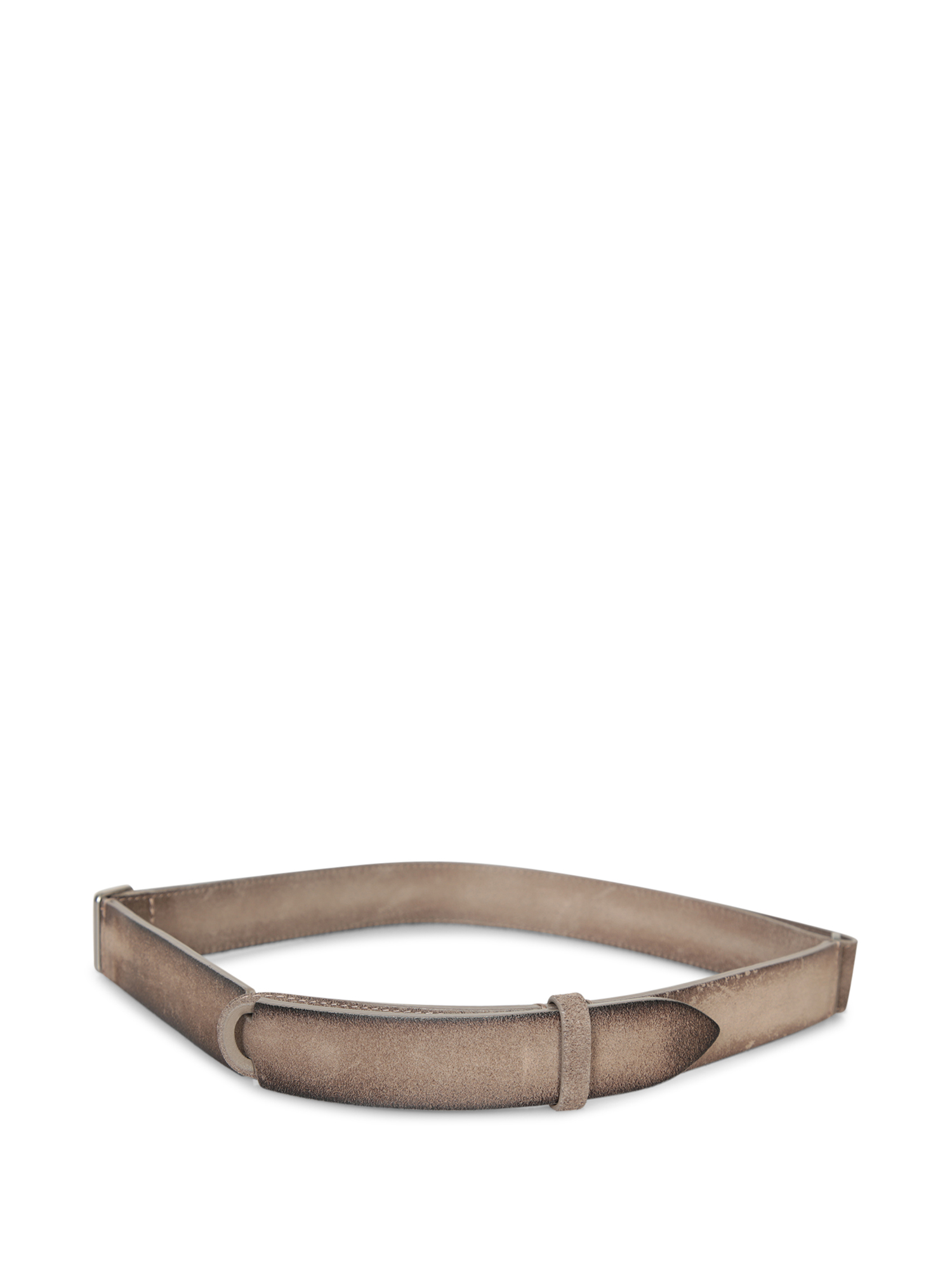 Nobuckle Suede Belt In Mud