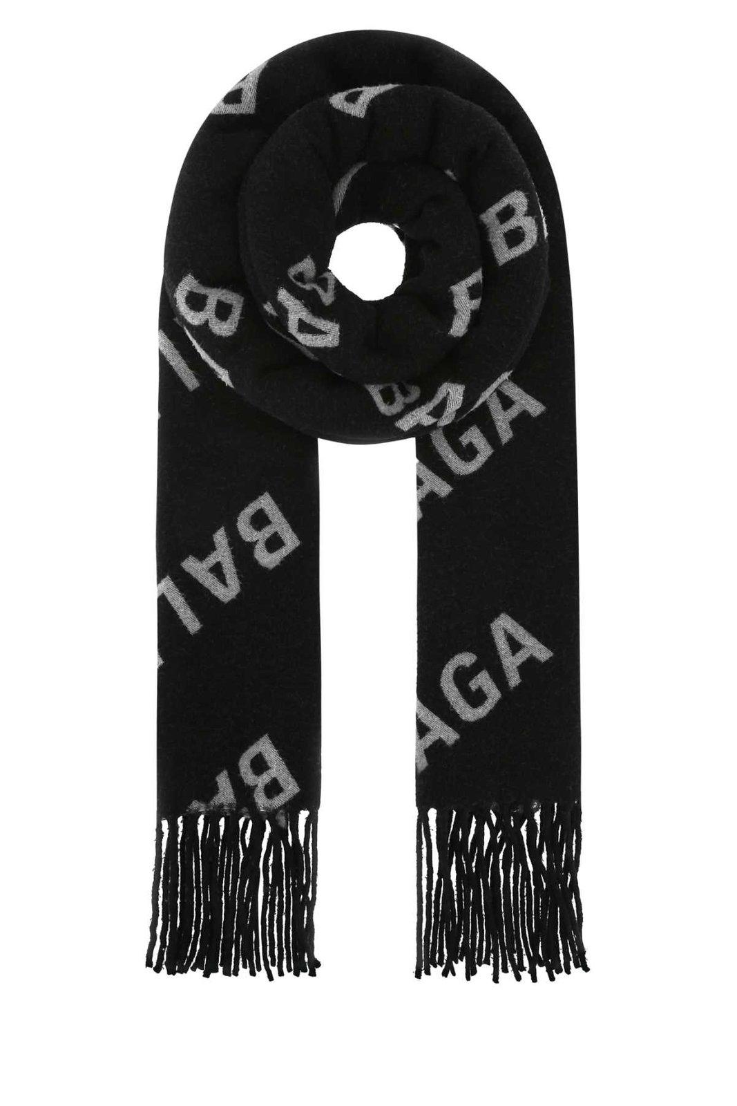 Allover Logo Fringed Scarf