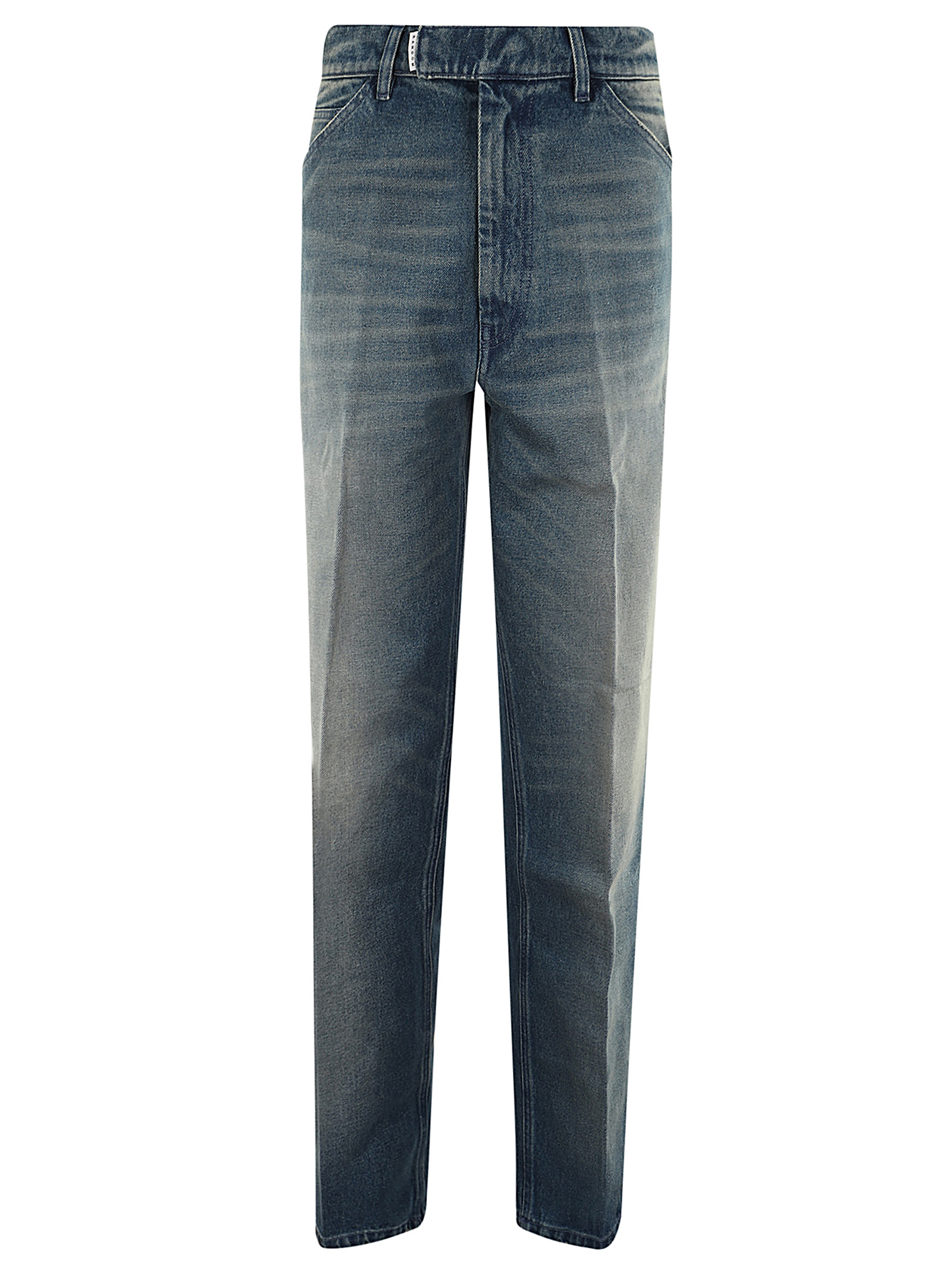 Men Washed Denim Pants Woven