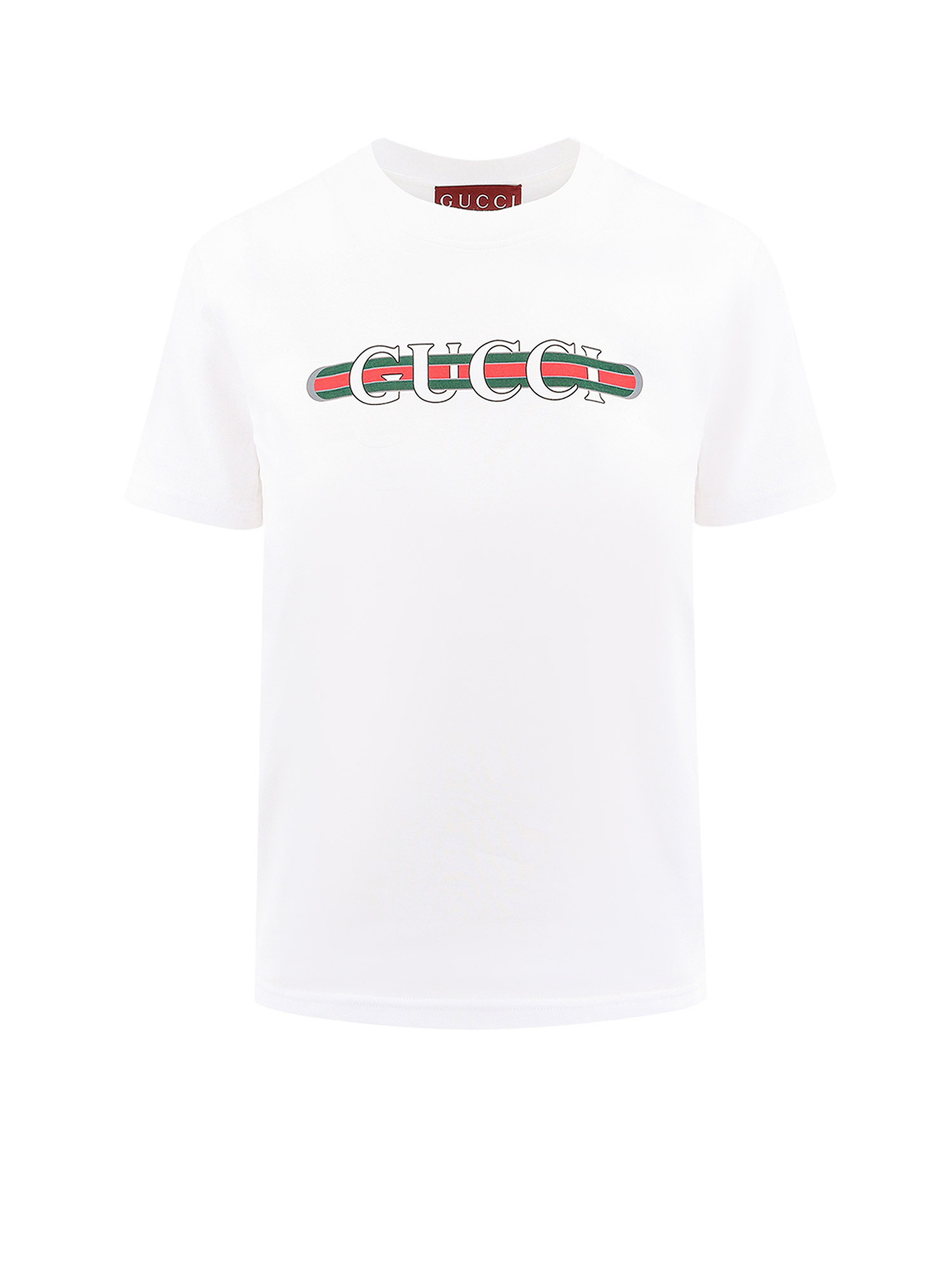 White Cotton T-shirt With Logo Print