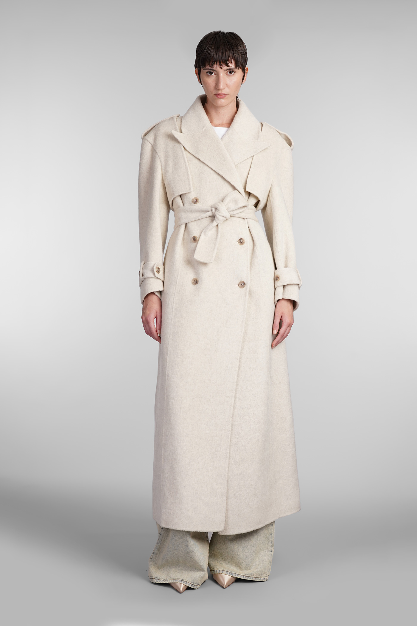 Coat In Beige Wool