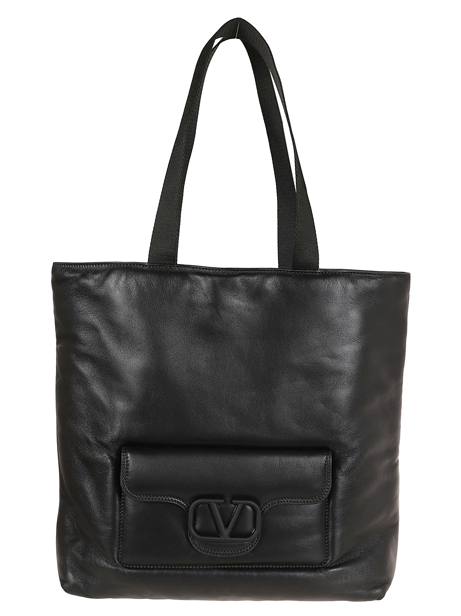 Black Nappa Leather Valentino Garavani Noir Shopping Bag