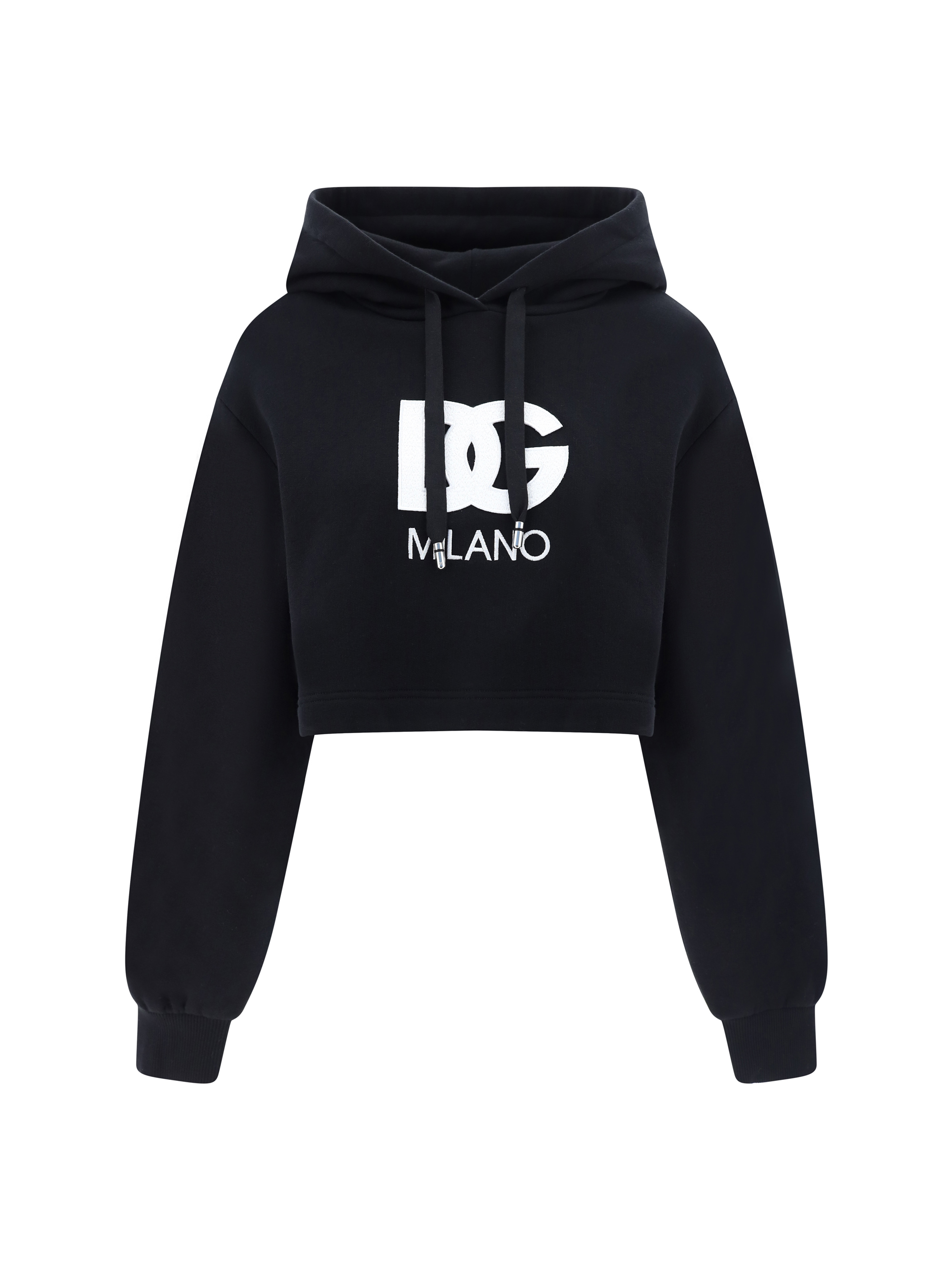 Logo Embroidery Cropped Hoodie