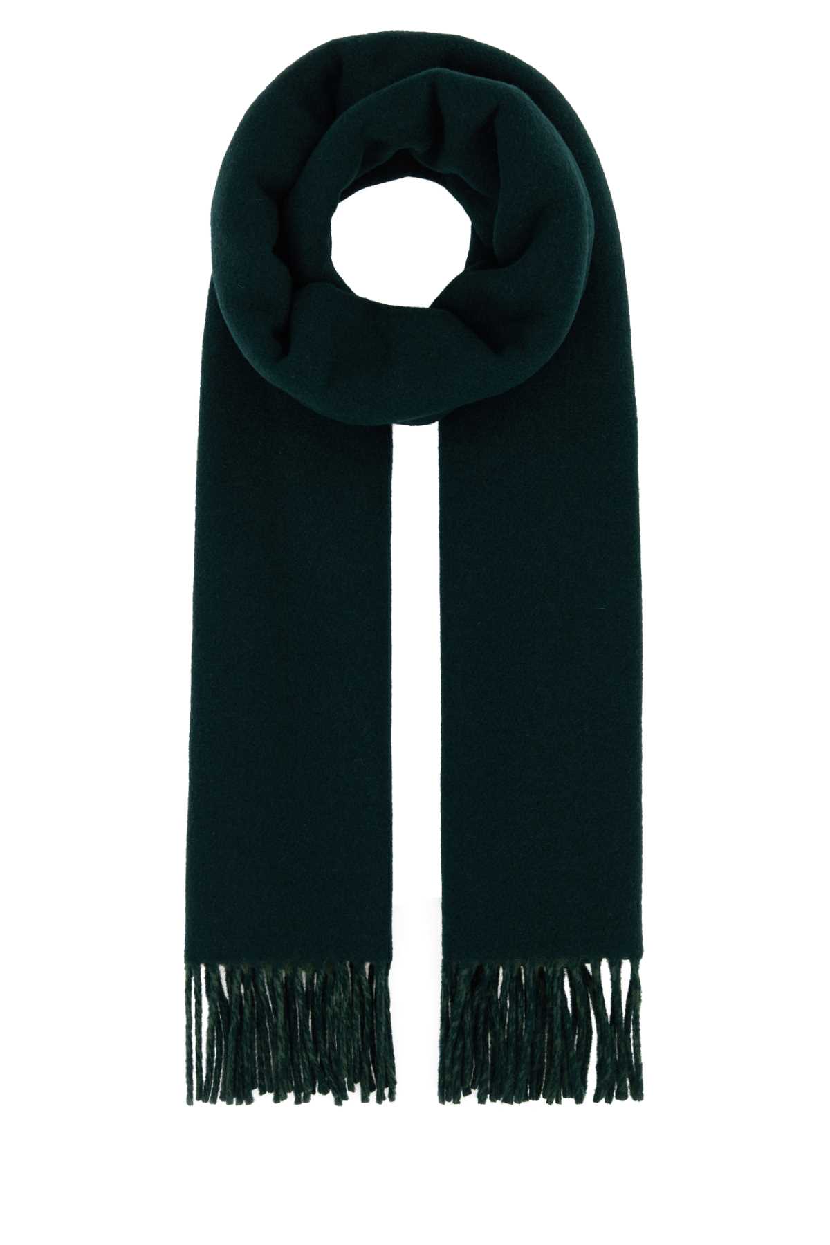 Maison Kitsuné Dark Green Wool Scarf