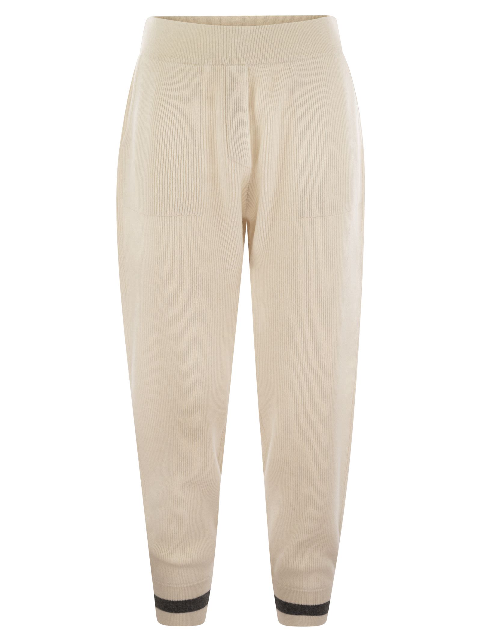 English Rib Cashmere Knit Trousers