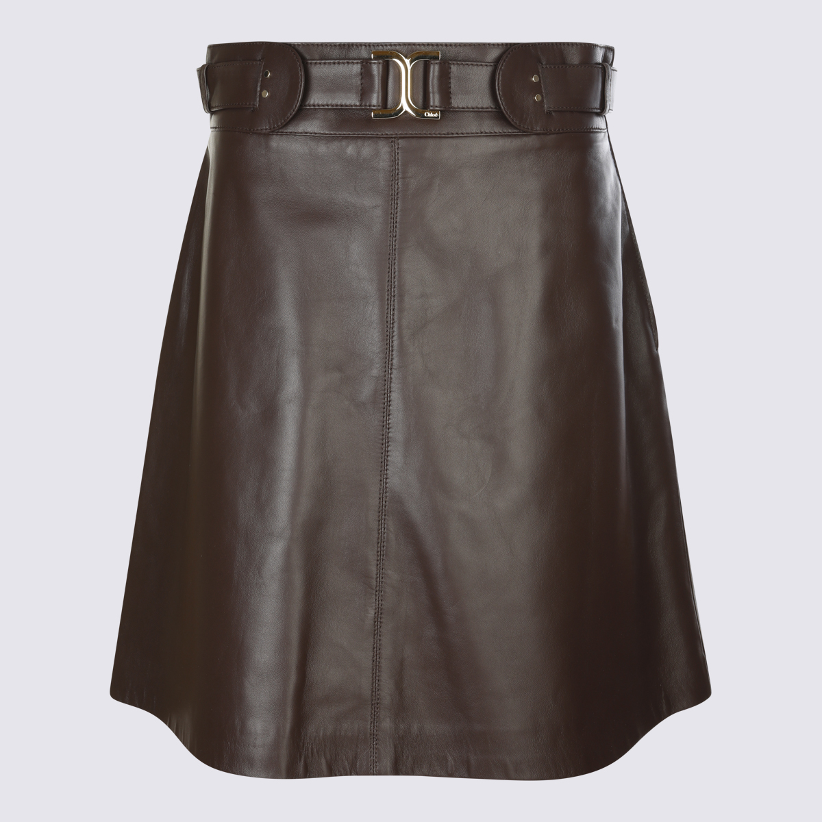 Chloé Brown Leather Skirt