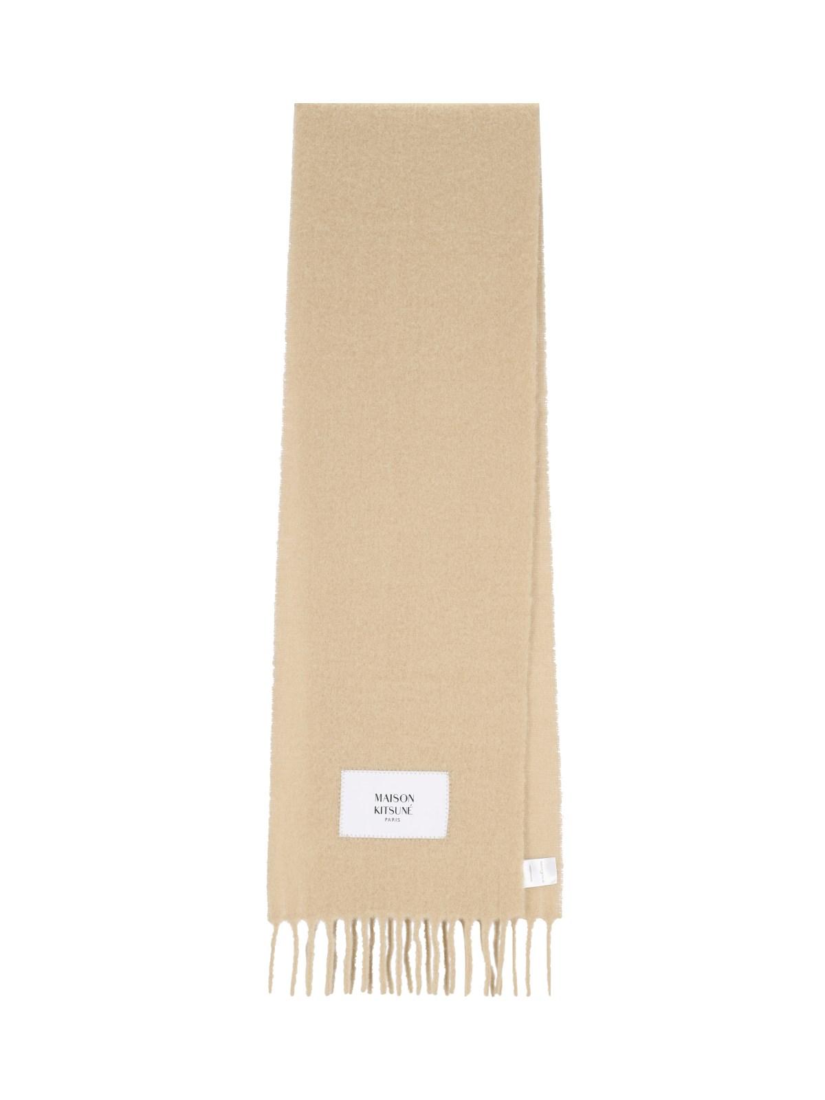 Maison Kitsuné Large Scarf With Fringes