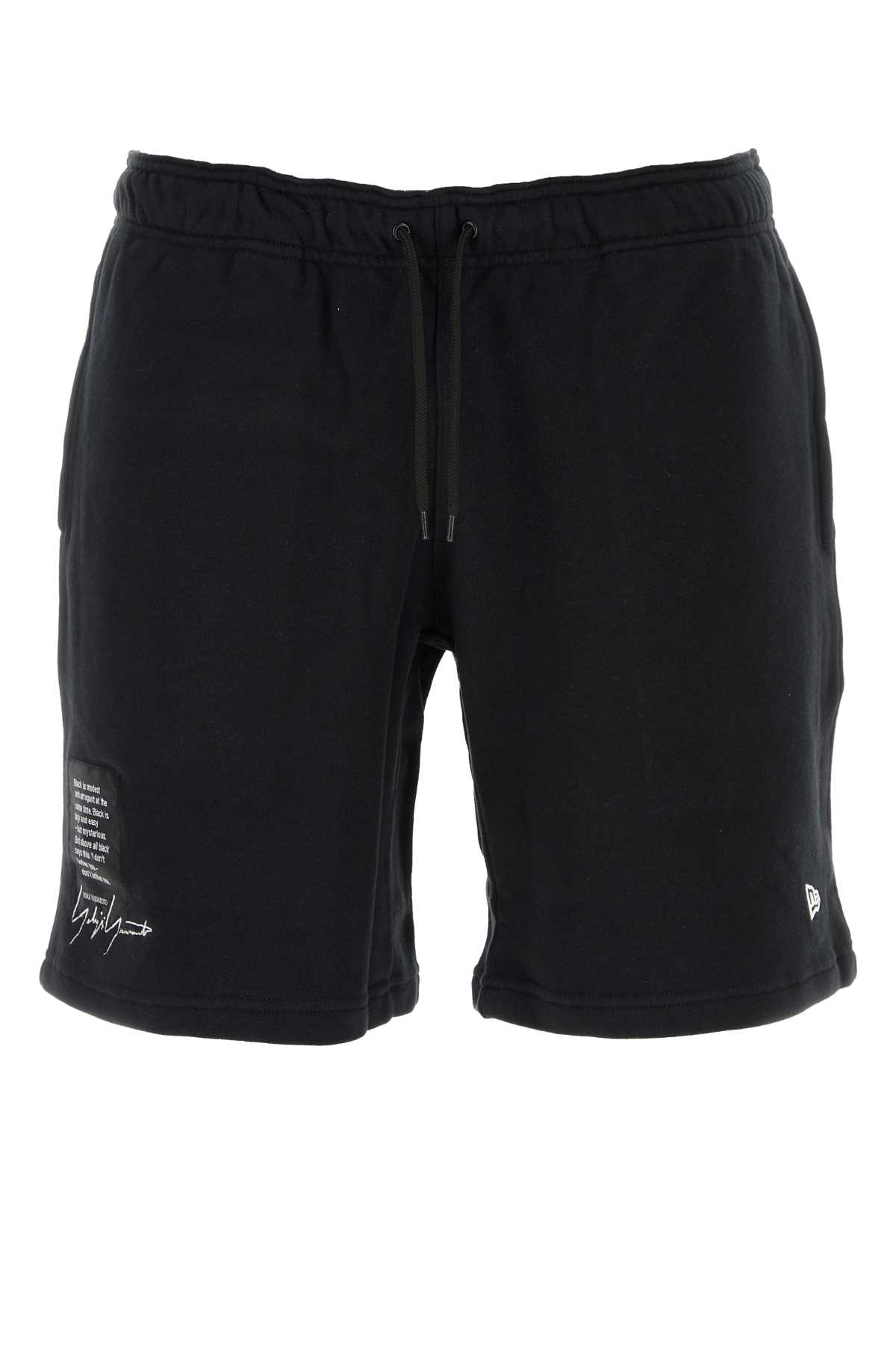 Black Cotton Bermuda Shorts