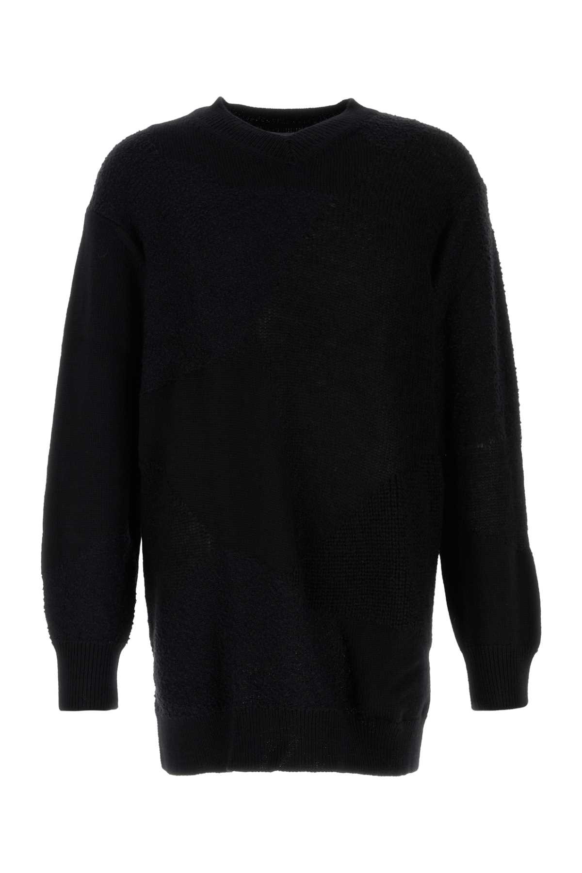 Black Wool Blend Oversize Sweater