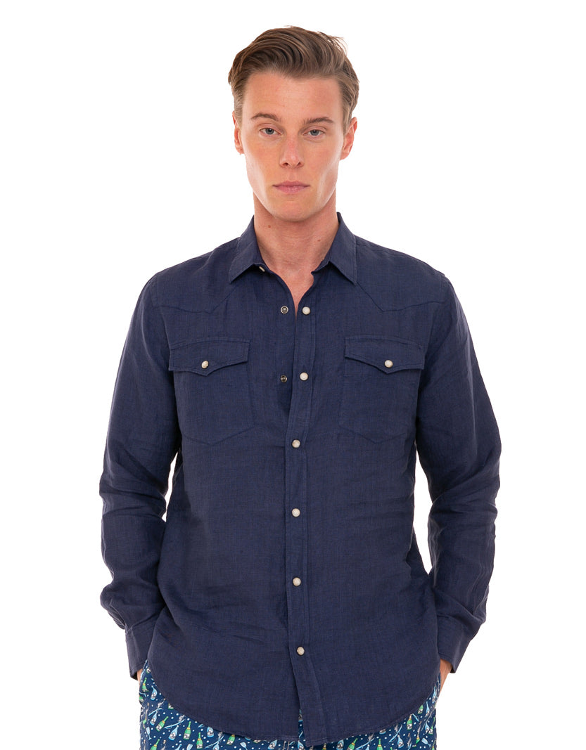 Dark Denim Linen Shirt