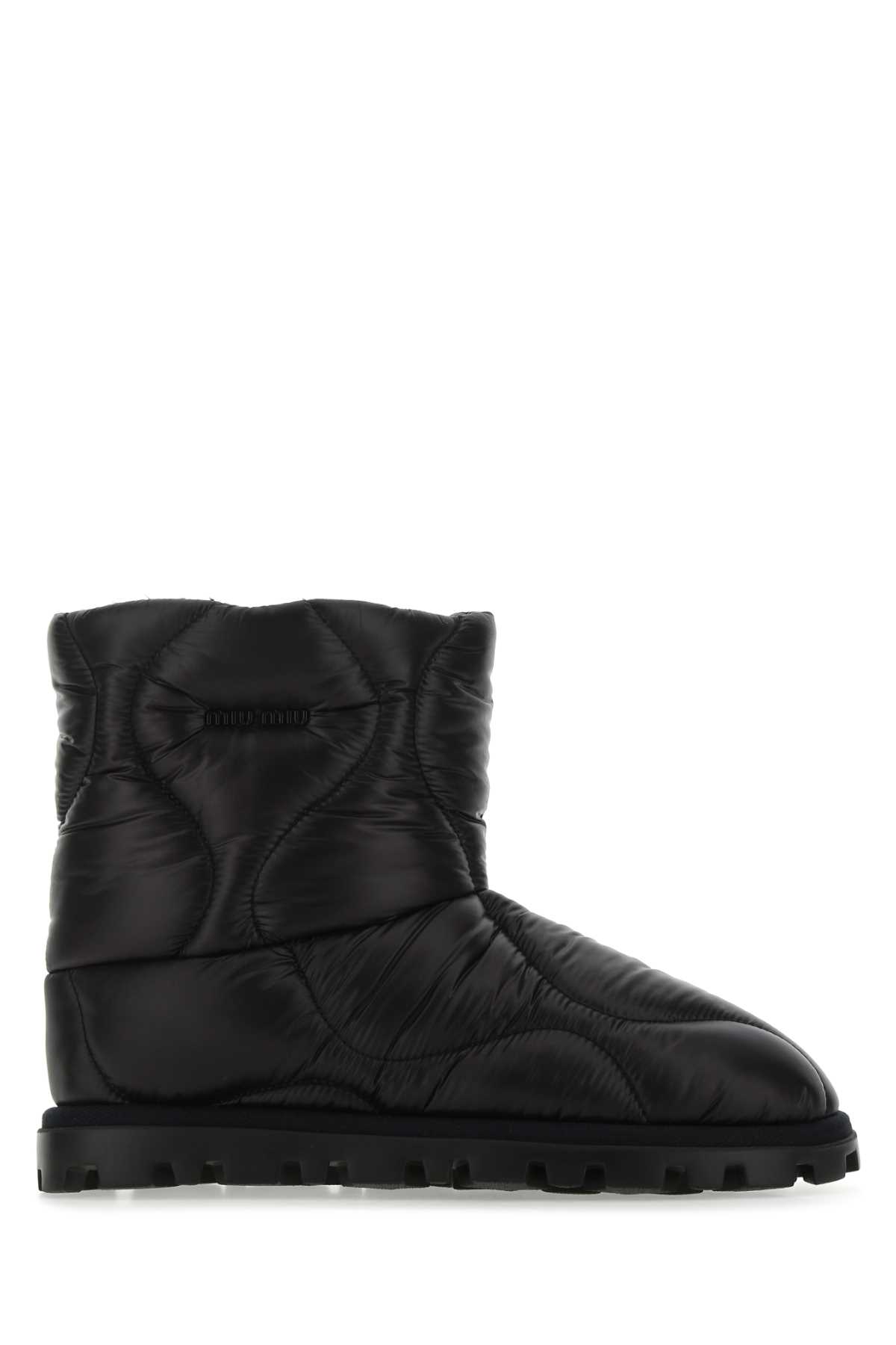 Black Nylon Ankle Boots