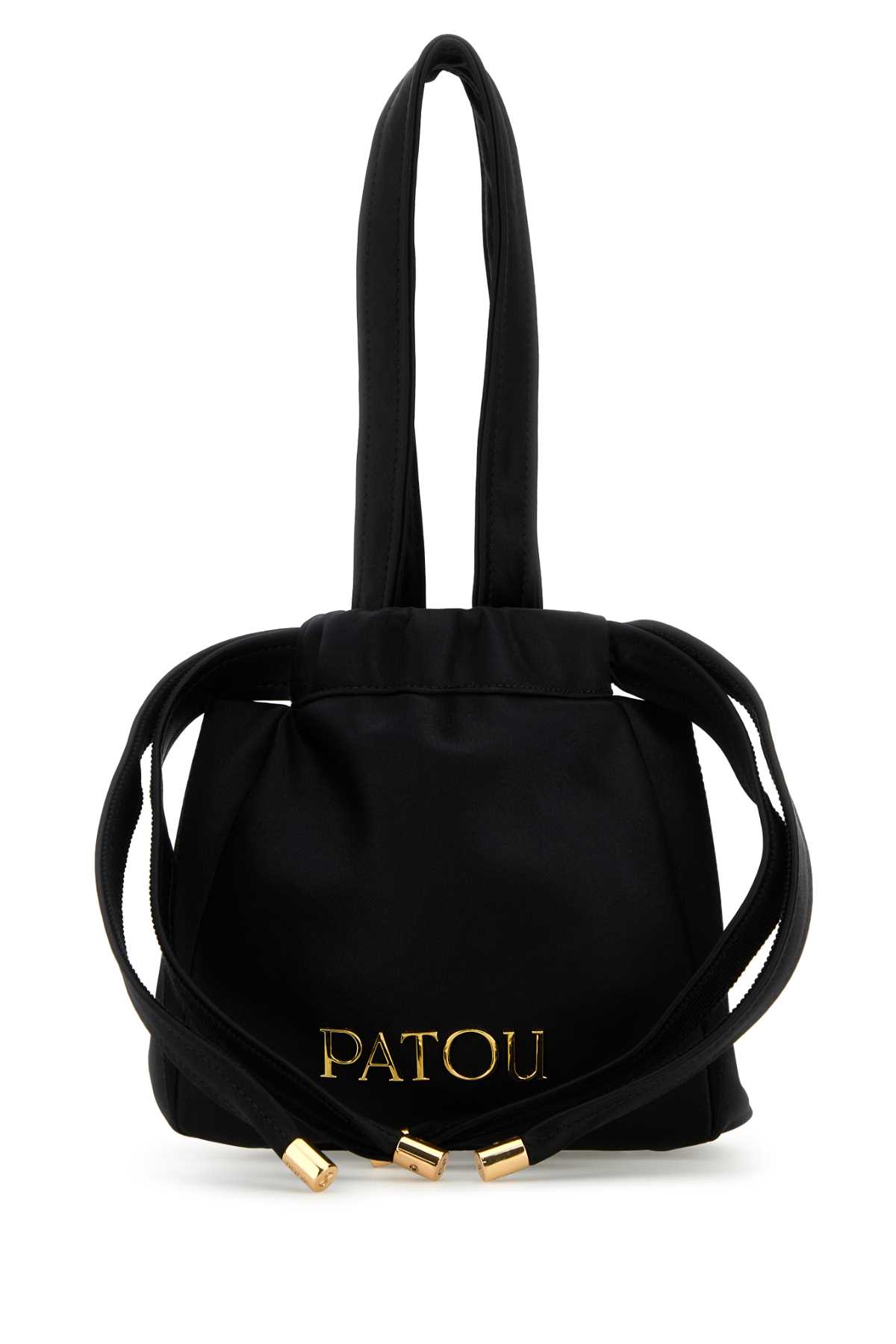 Black Satin Bucket Bag