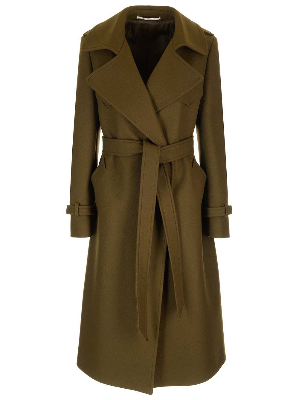 Carola Belted Coat Khaki Green