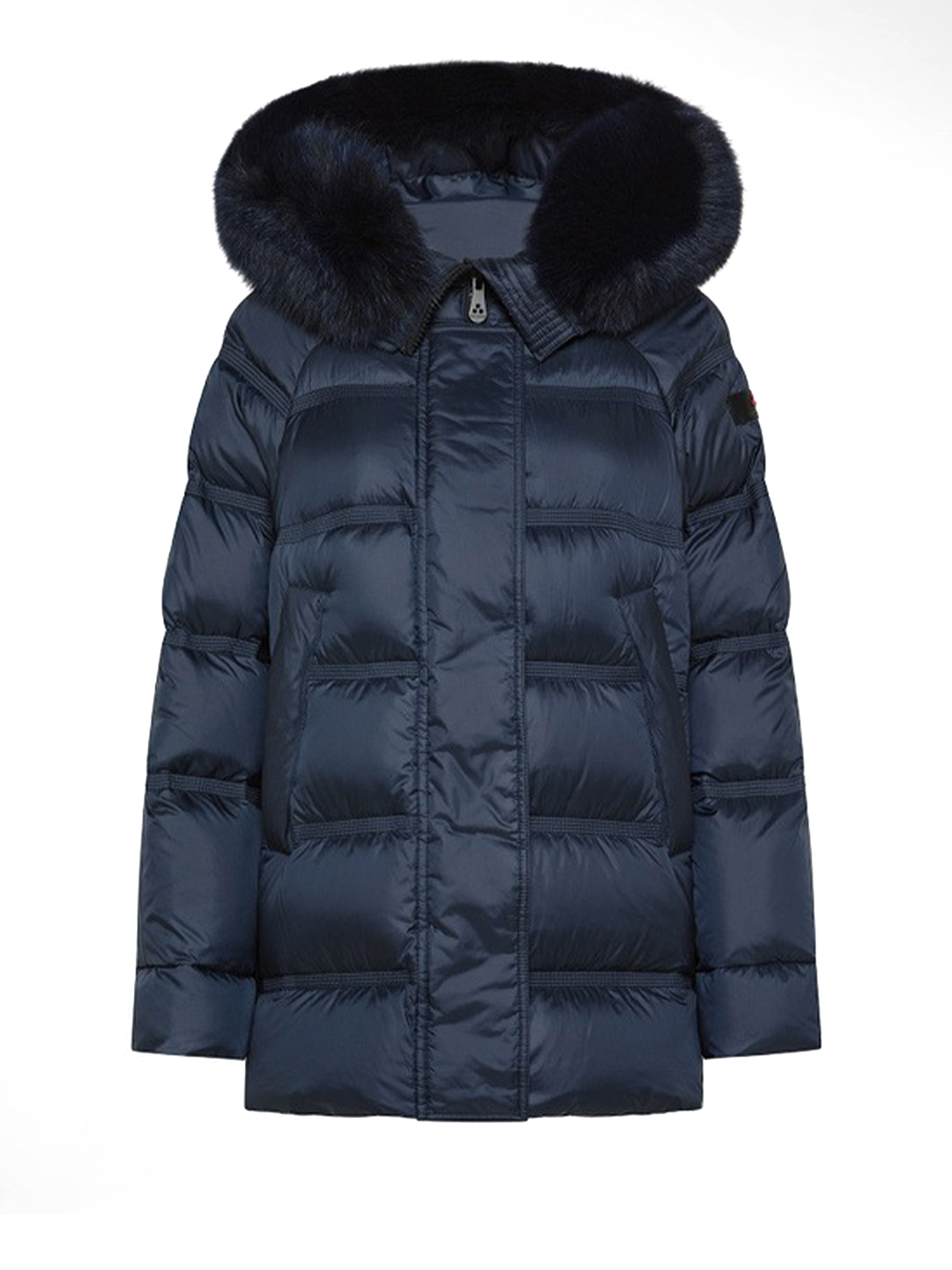 Takan Blue Puffer Jacket With Fur Hood