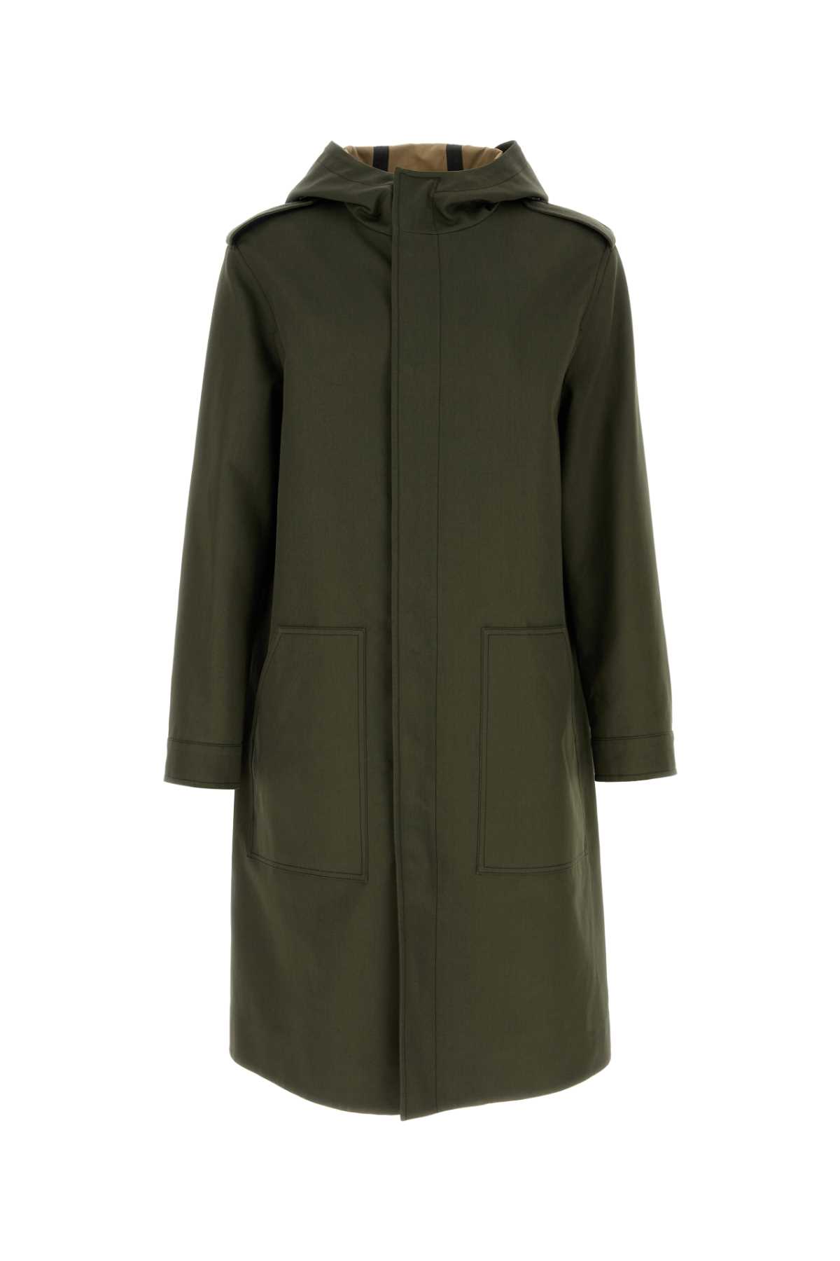 Army Green Cotton Trench Coat