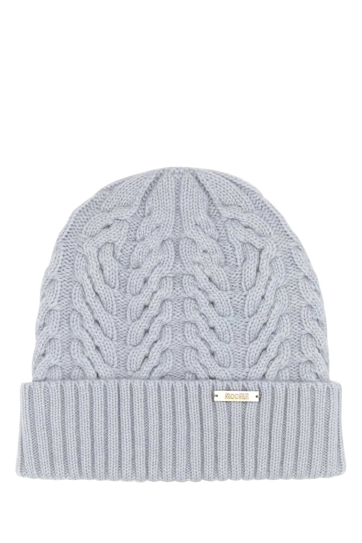 Pastel Light Blue Cashmere Beanie Hat