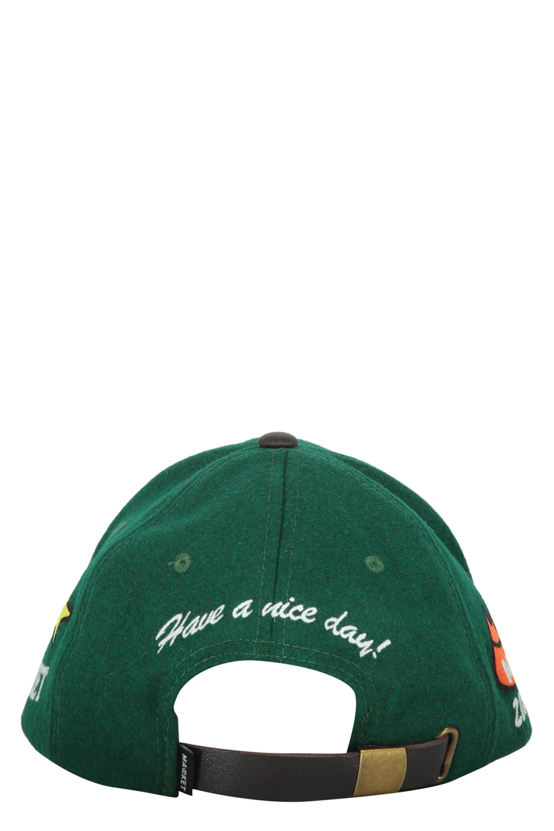 Market Embroidered Patch Baseball Cap In Green