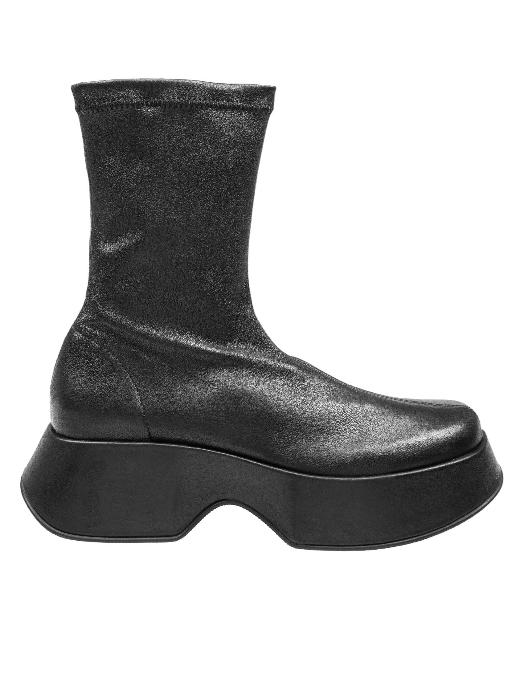 Vic Matié Pulp Ankle Boots In Black Stretch Leather