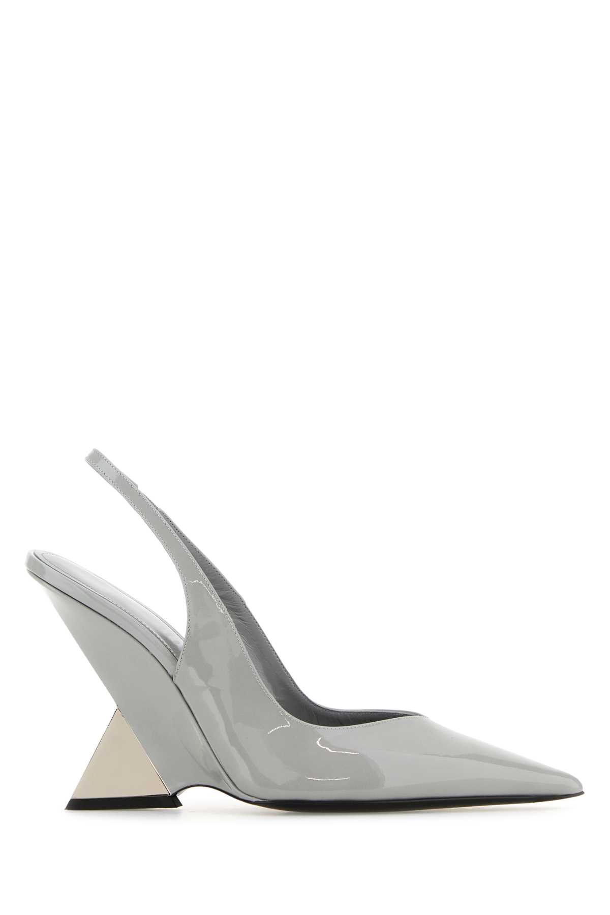 Grey Leather Cheope Pumps