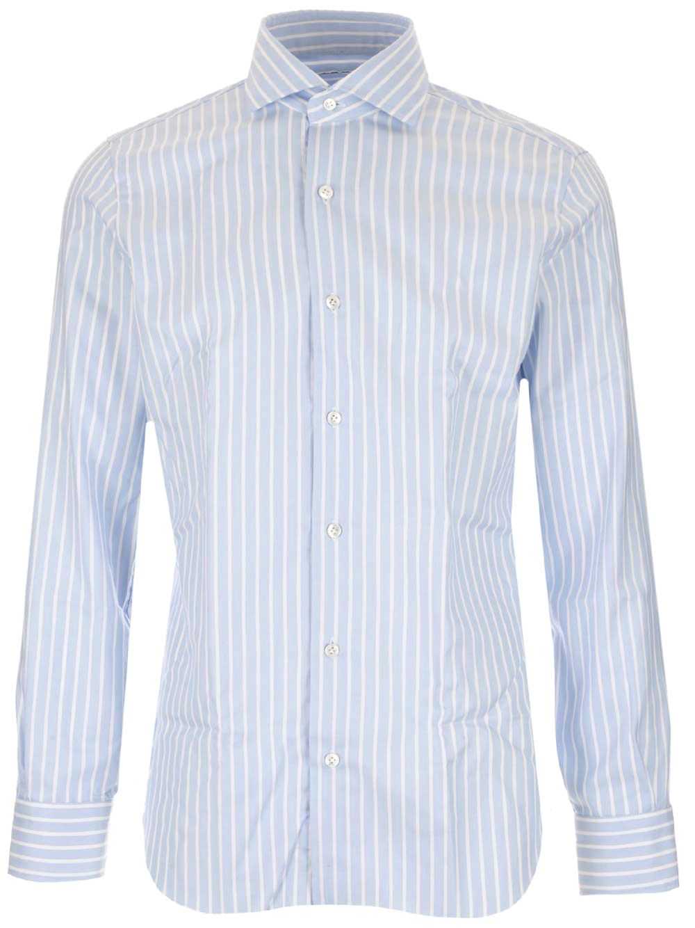 culto Striped Shirt White And Blue