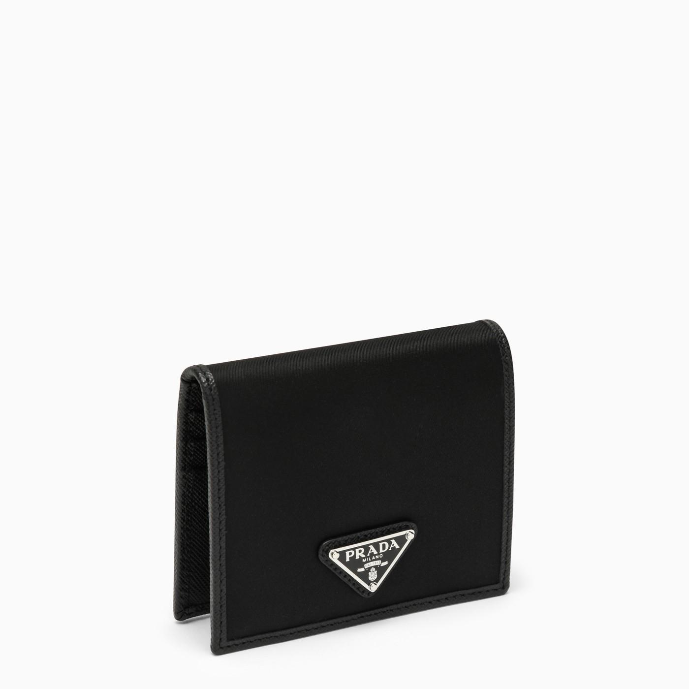 Black Wallet In Nylon E Saffiano