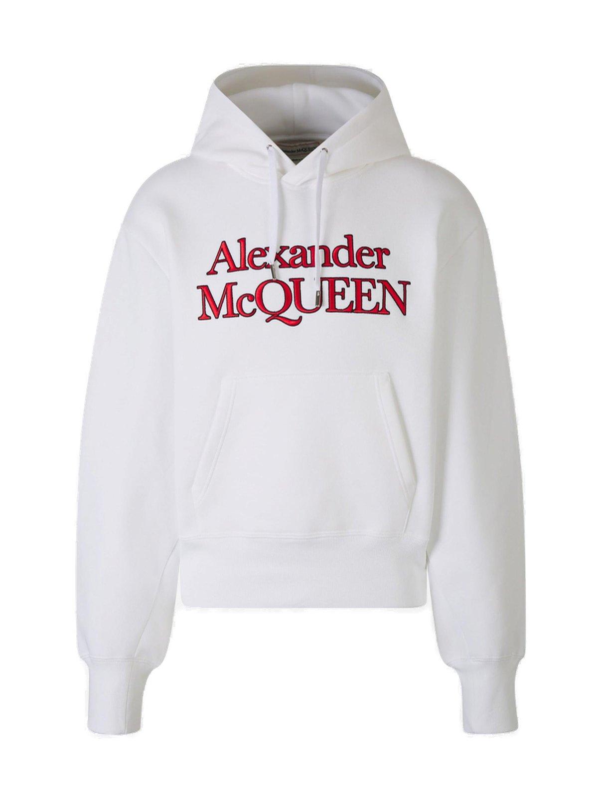 Logo Embroidered Drawstring Hoodie