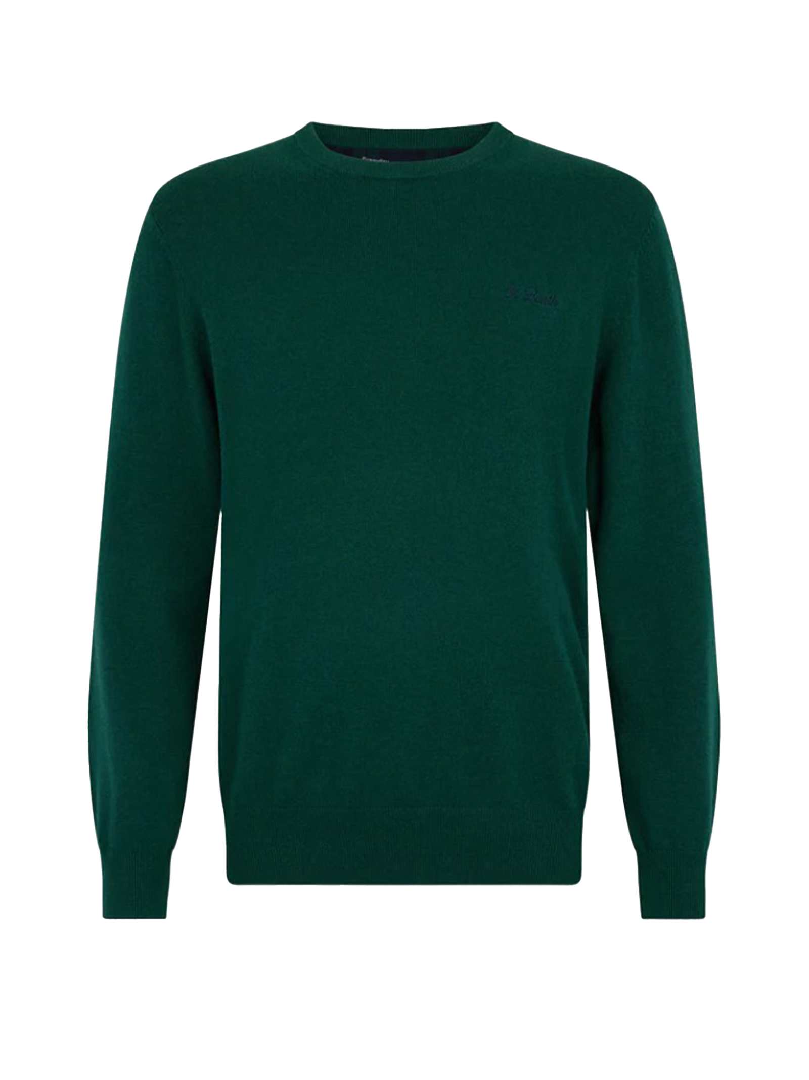 Green Stretch Crewneck Sweater