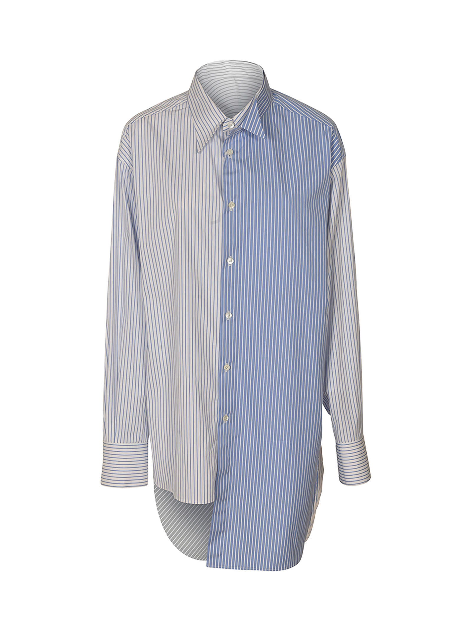 Asymmetric Pinstripe Long Shirt