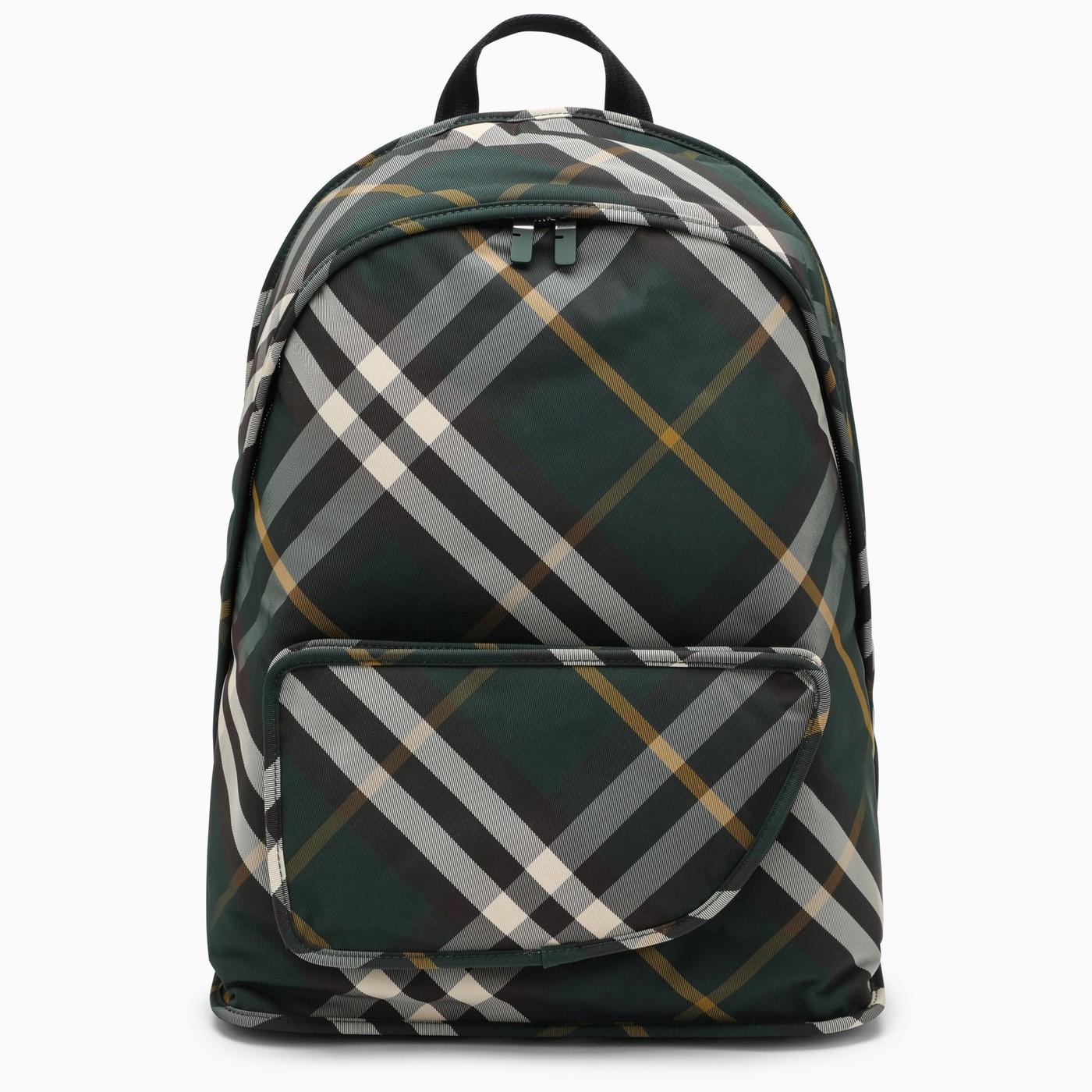 Shield Check Pattern Nylon Backpack