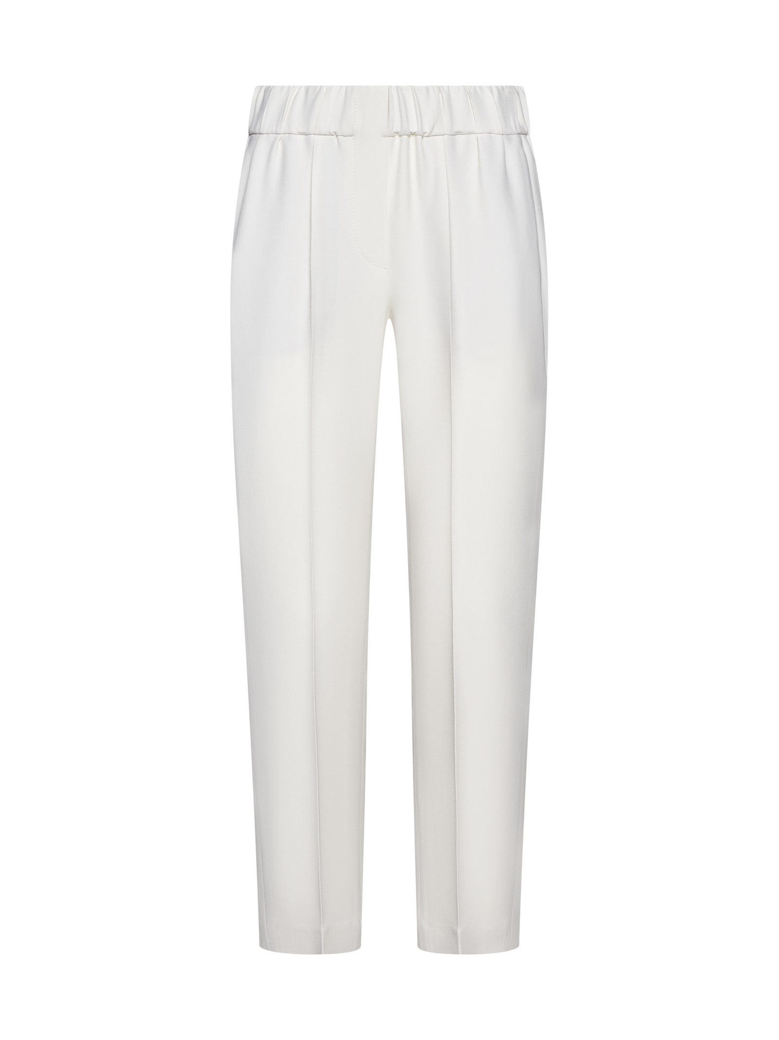 Elastic Waist Cropped Trousers