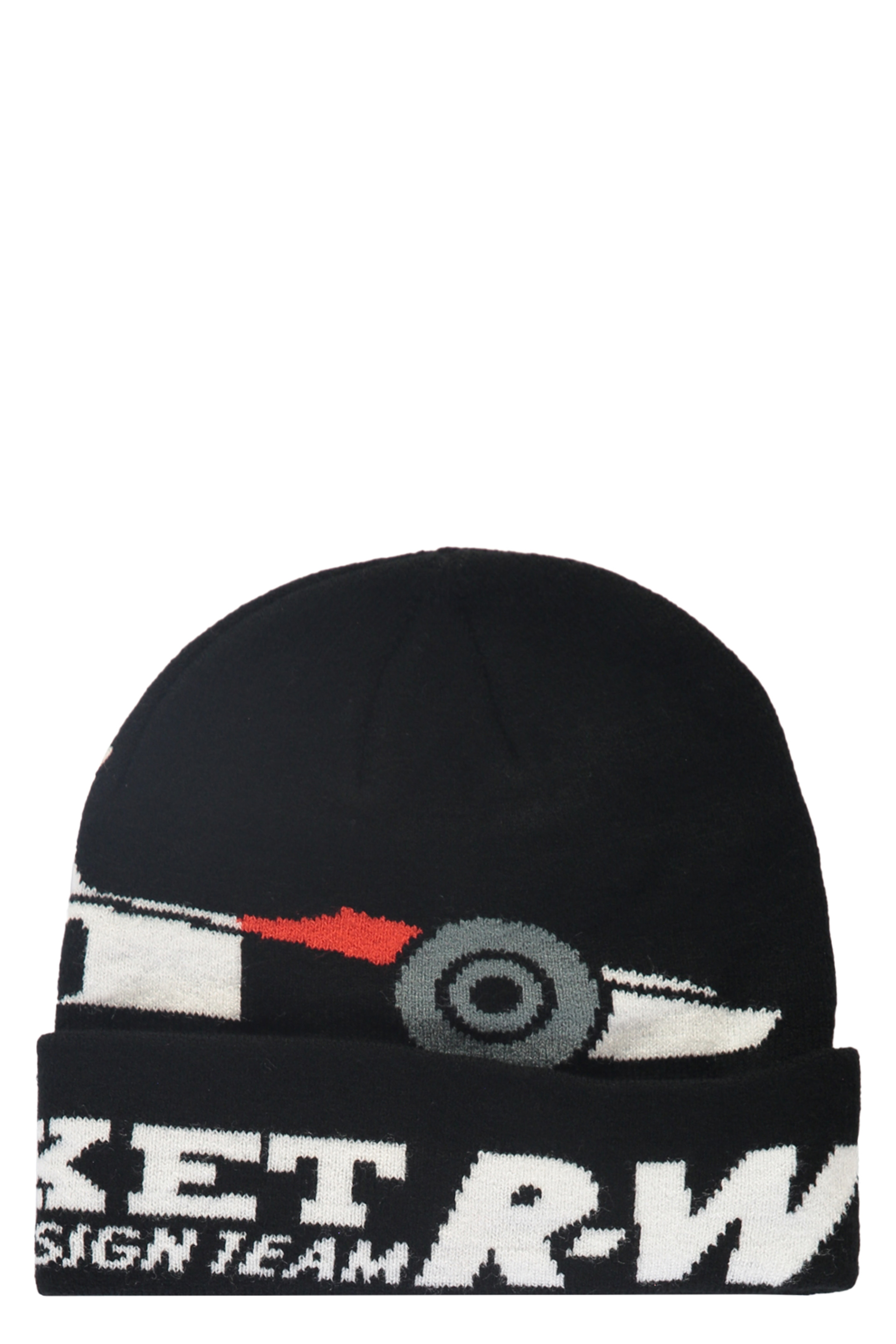 Market Intarsia-logo Beanie In Black